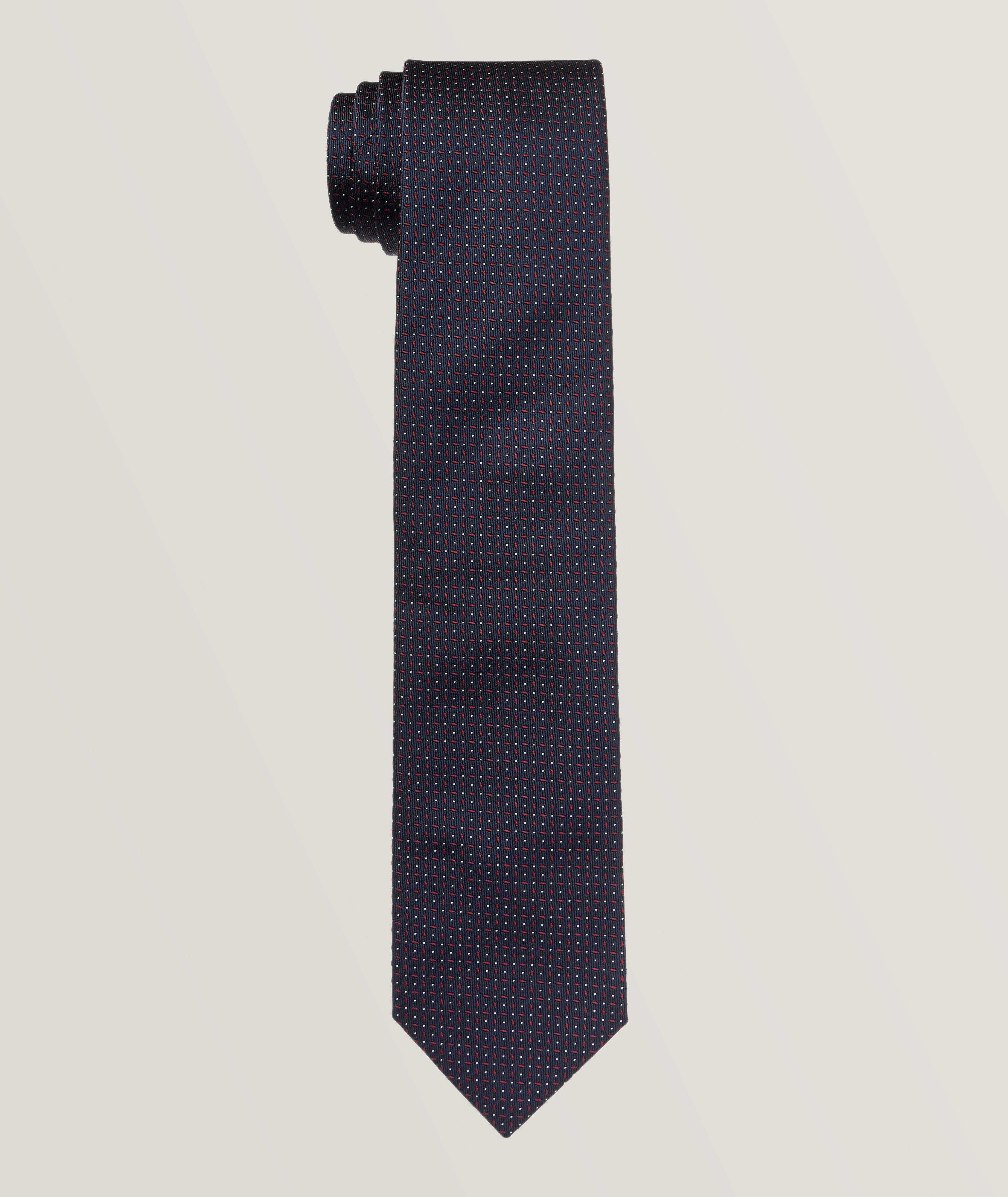 Neat Pattern Silk-Cotton Tie image 0
