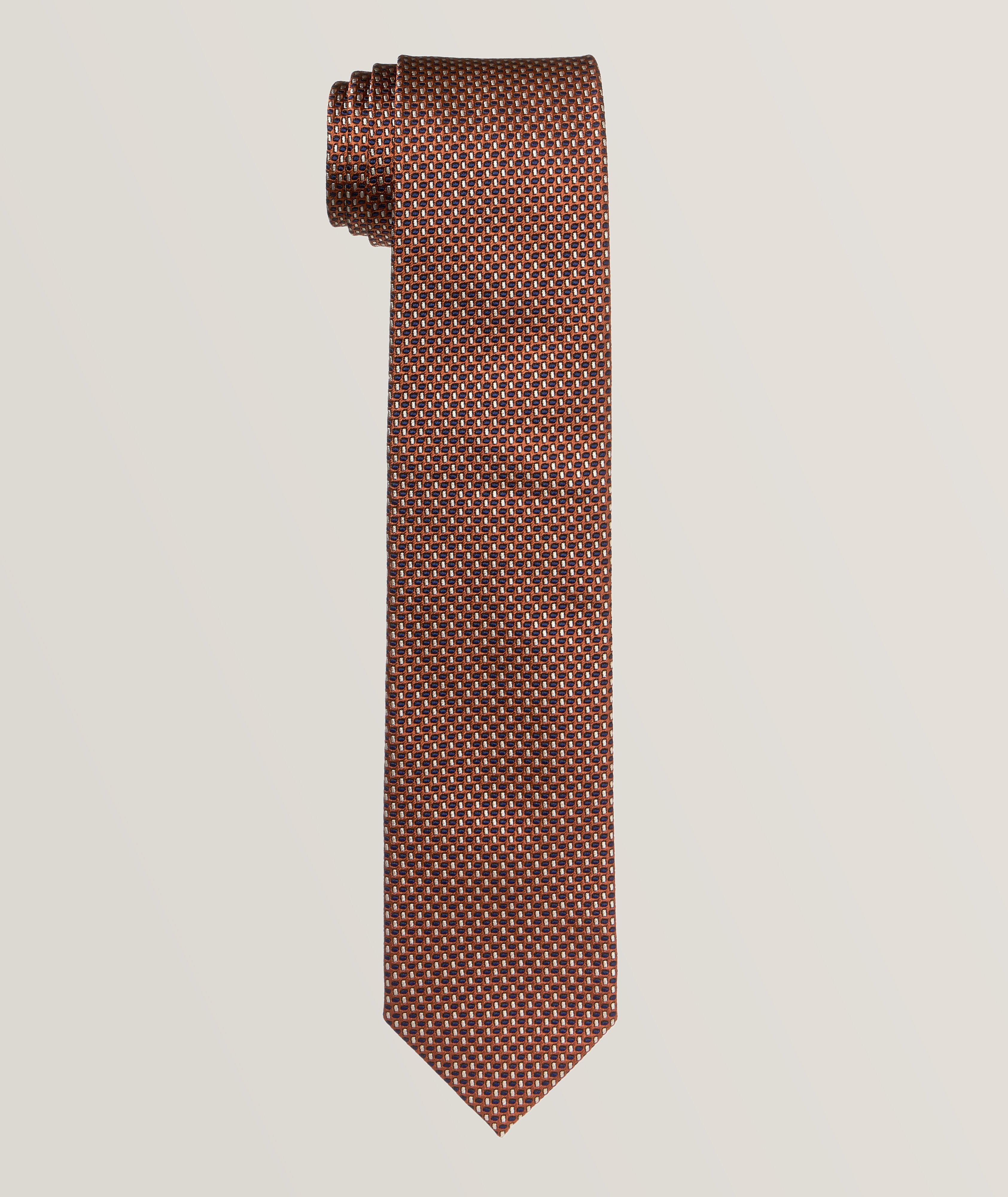 Cravate en soie et en coton à motif image 0