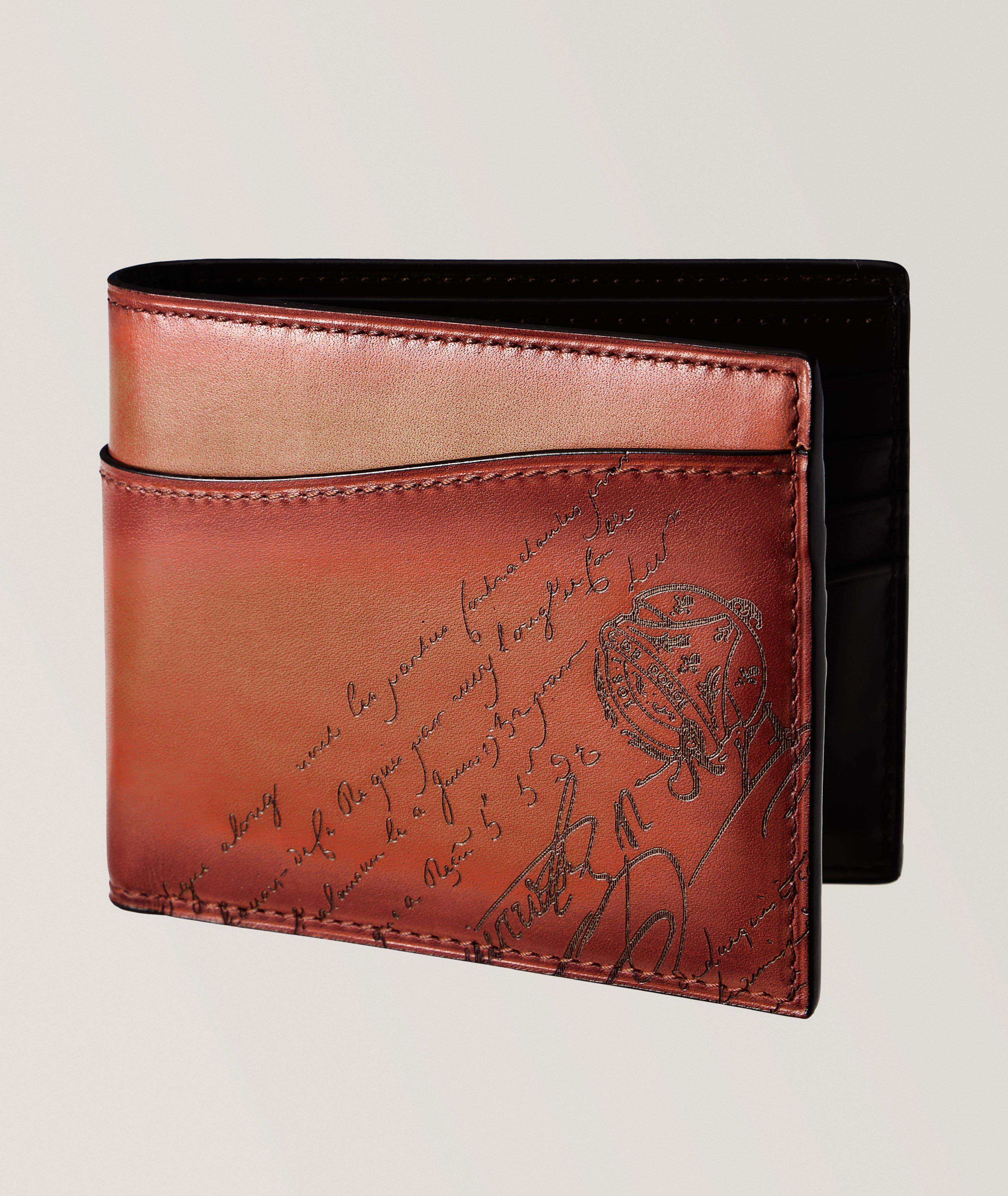 Makore Slim Scritto Leather Bifold Wallet image 0