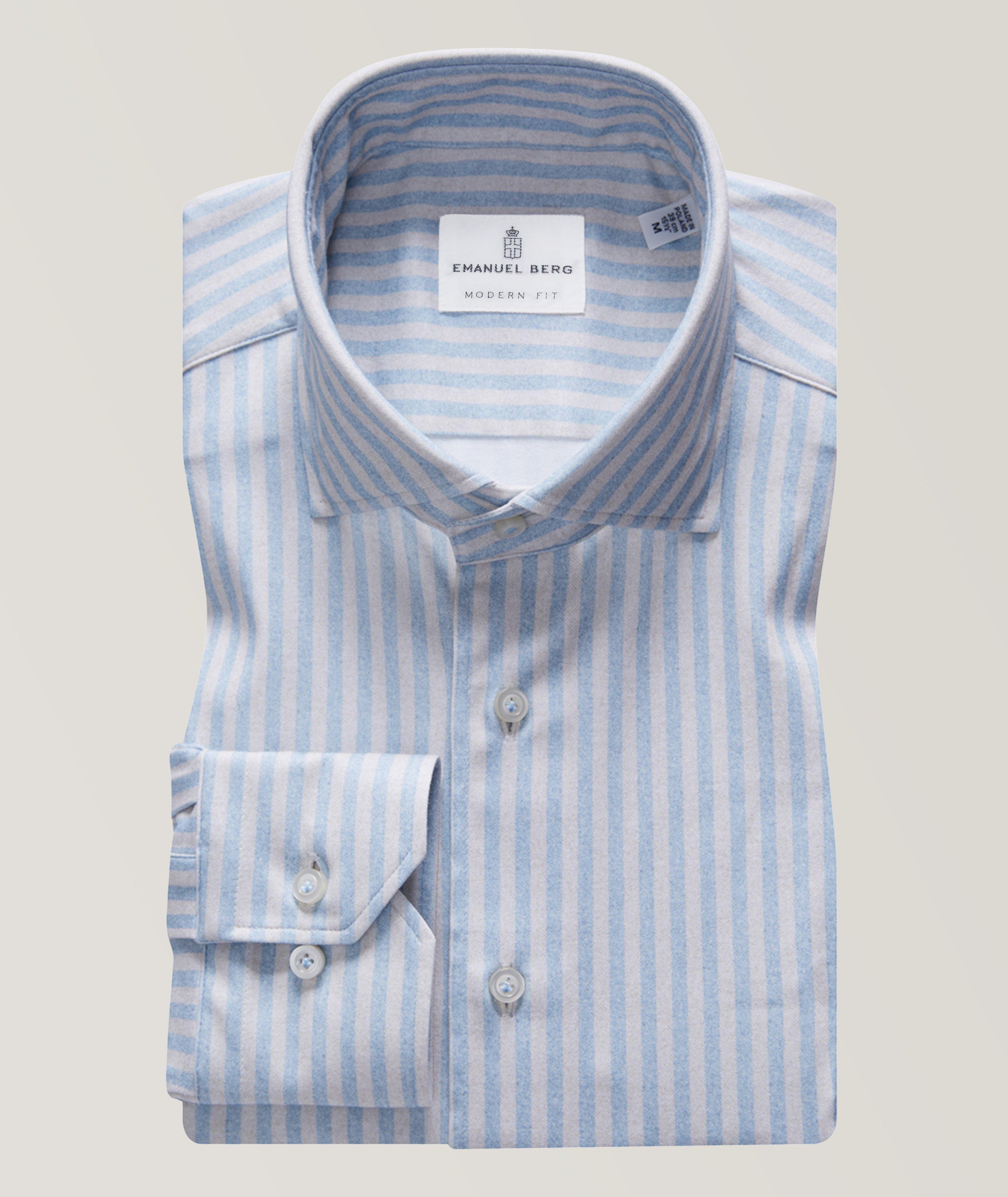 Slim-Fit Striped Modern 4-Flex Jersey Cotton Shirt image 0