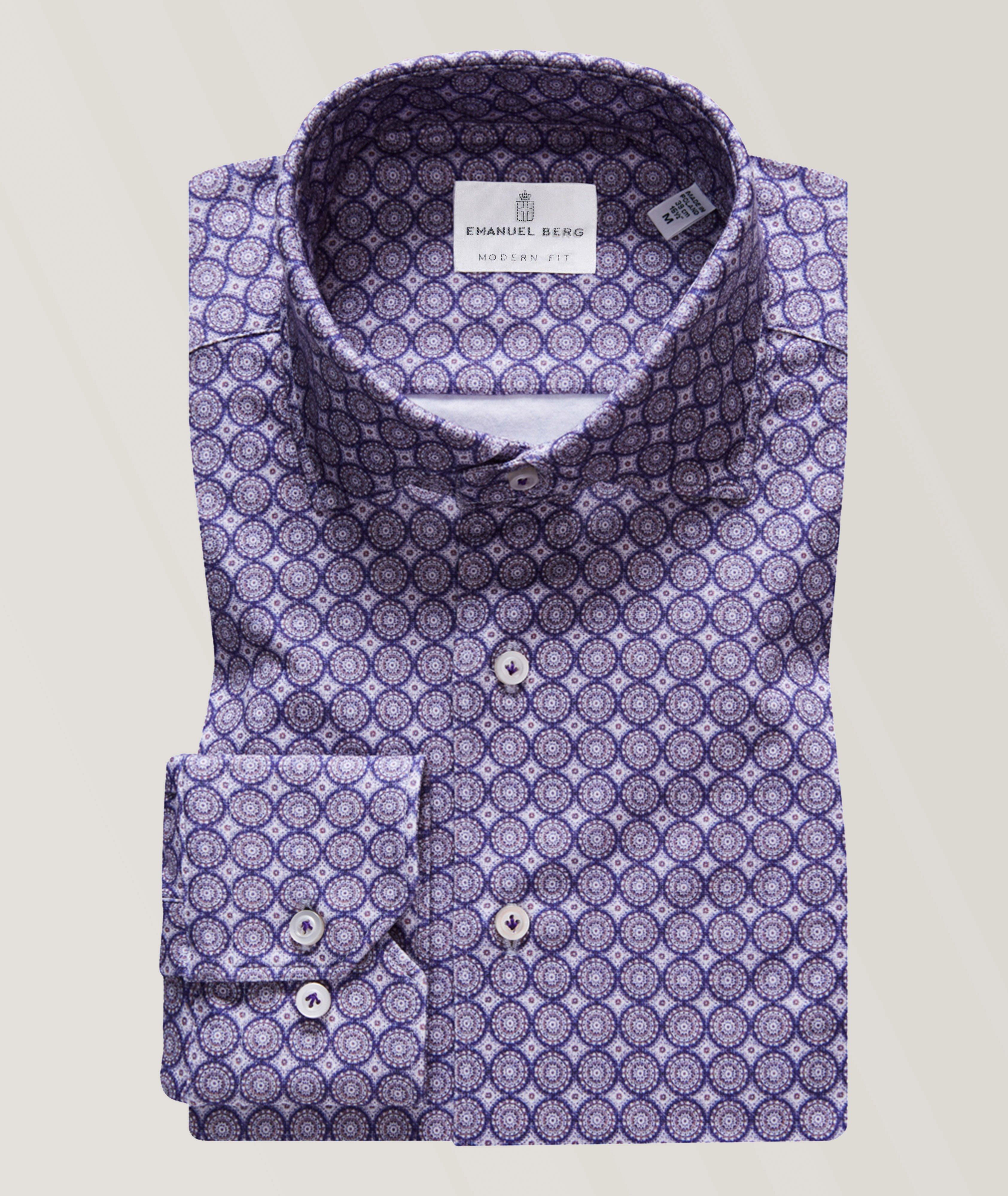 Medallion Pattern Modern 4-Flex Jersey Cotton Shirt image 0