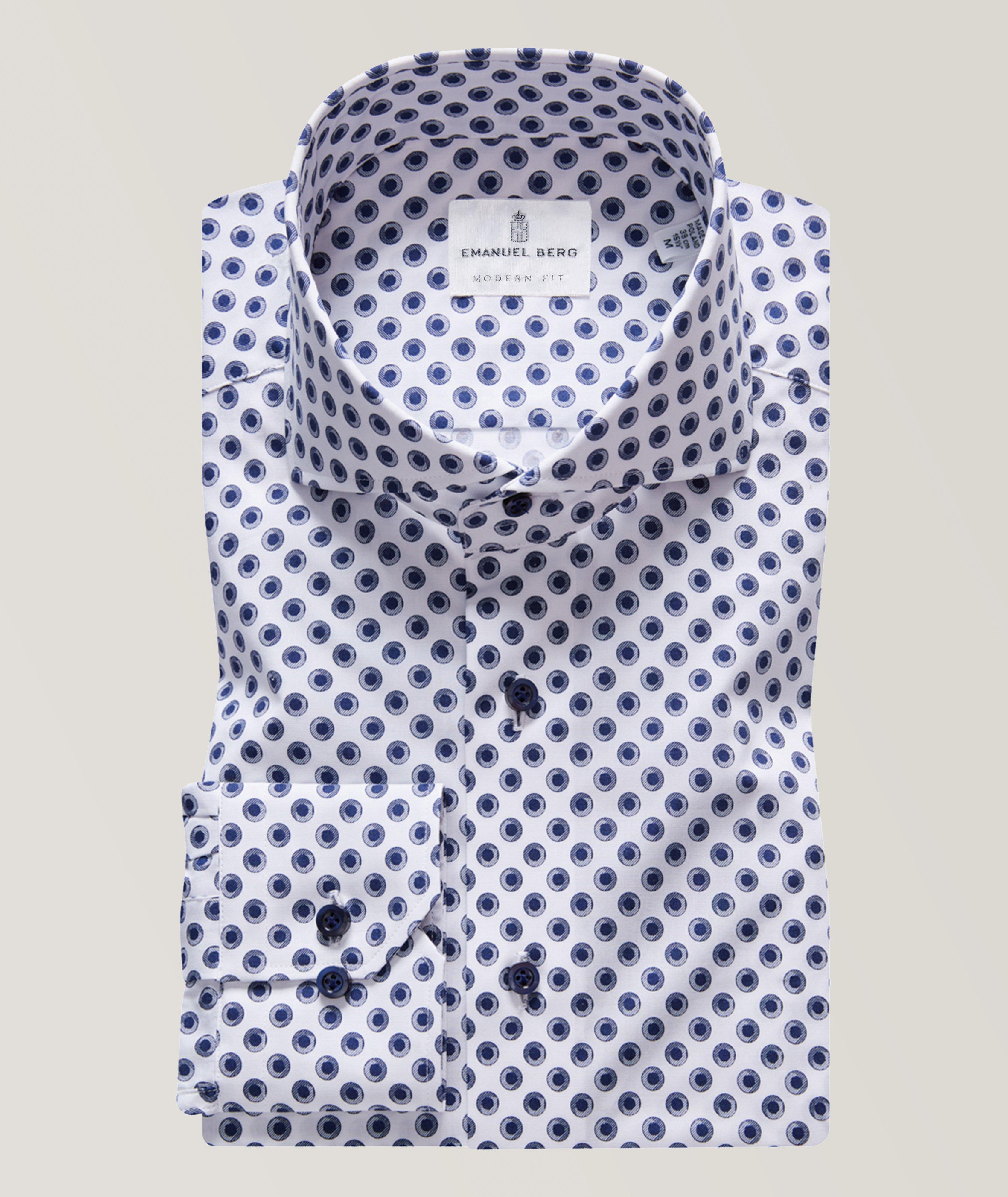 Modern-Fit Circle Stretch-Cotton Poplin Dress Shirt image 0