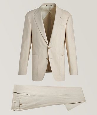 Canali Natural Comfort Wool-Linen Herringbone Suit
