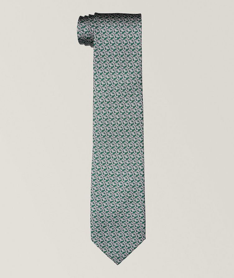 Cravate en soie à motif Gancio image 0