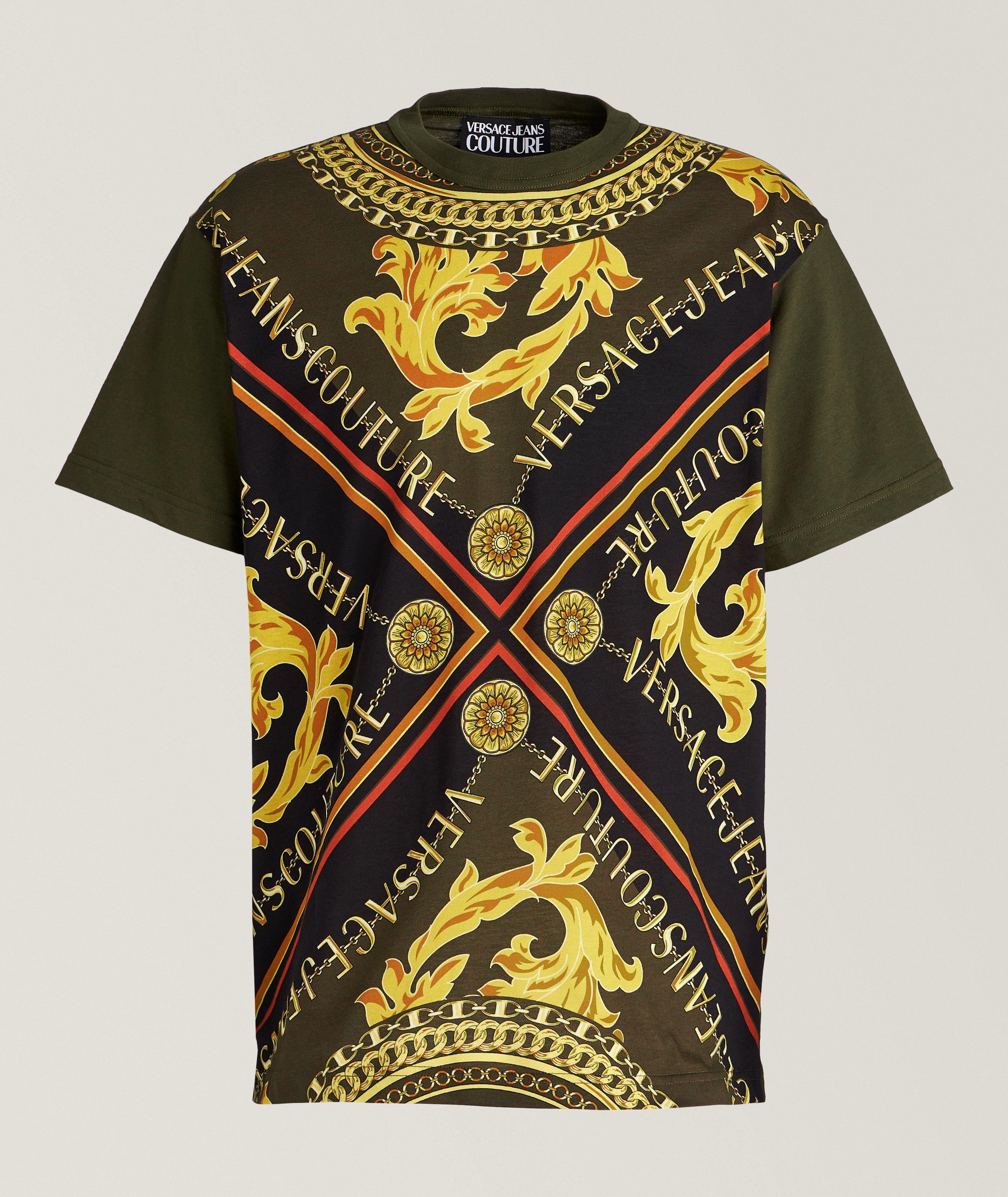 White V-Emblem T-Shirt by Versace Jeans Couture on Sale