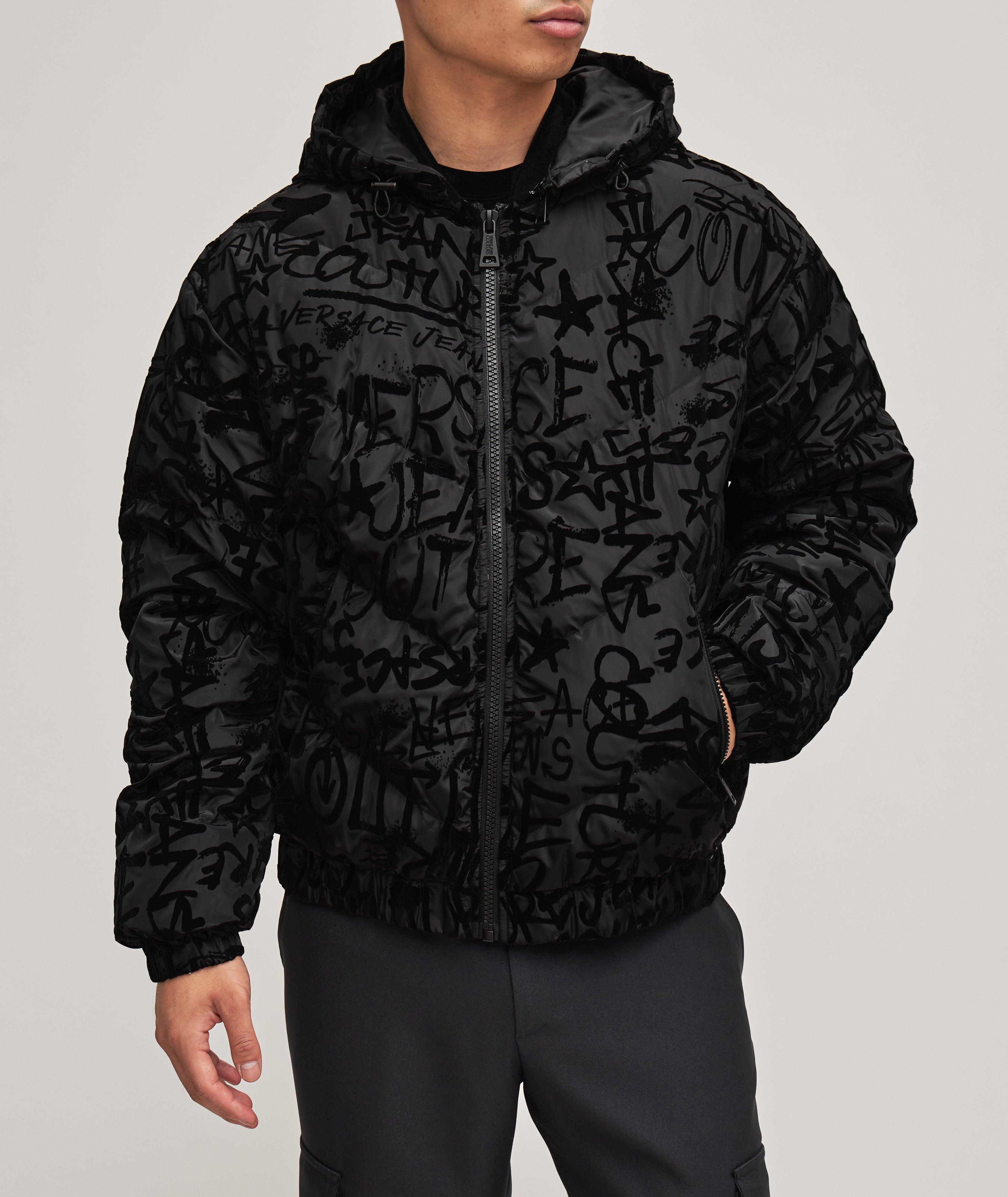 Velour Graffiti Logo Down Jacket image 1