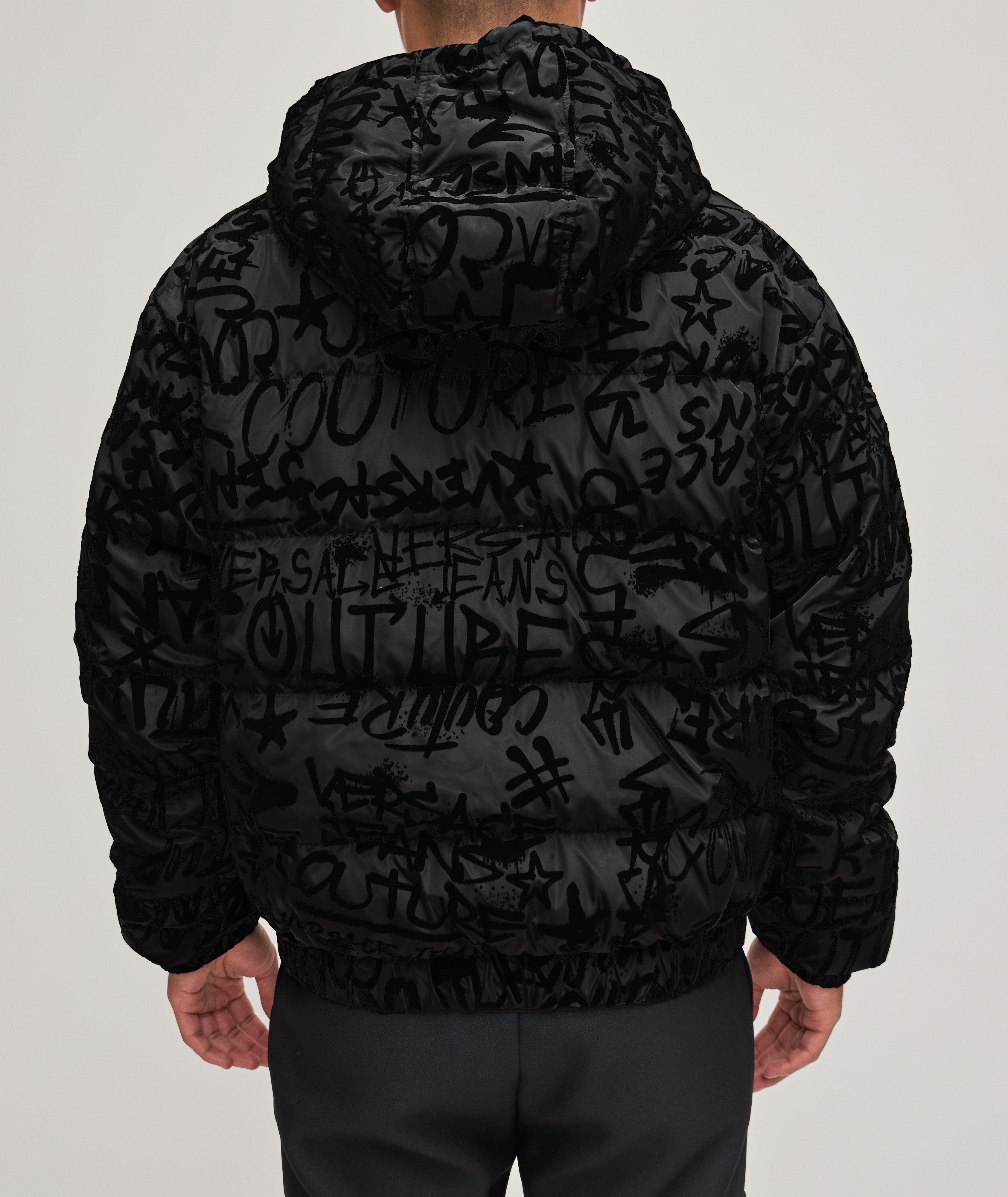Velour Graffiti Logo Down Jacket image 2
