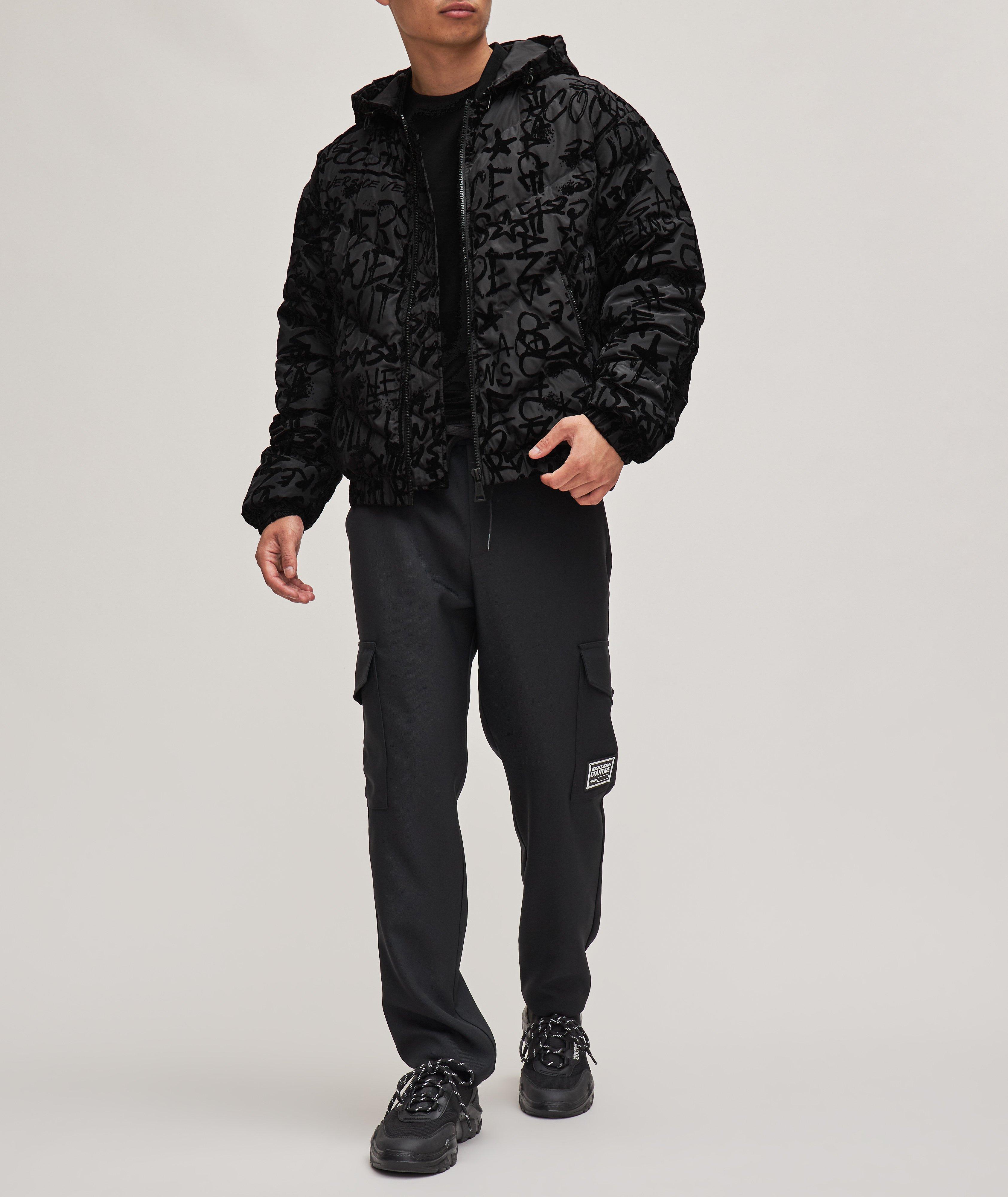 Velour Graffiti Logo Down Jacket image 3