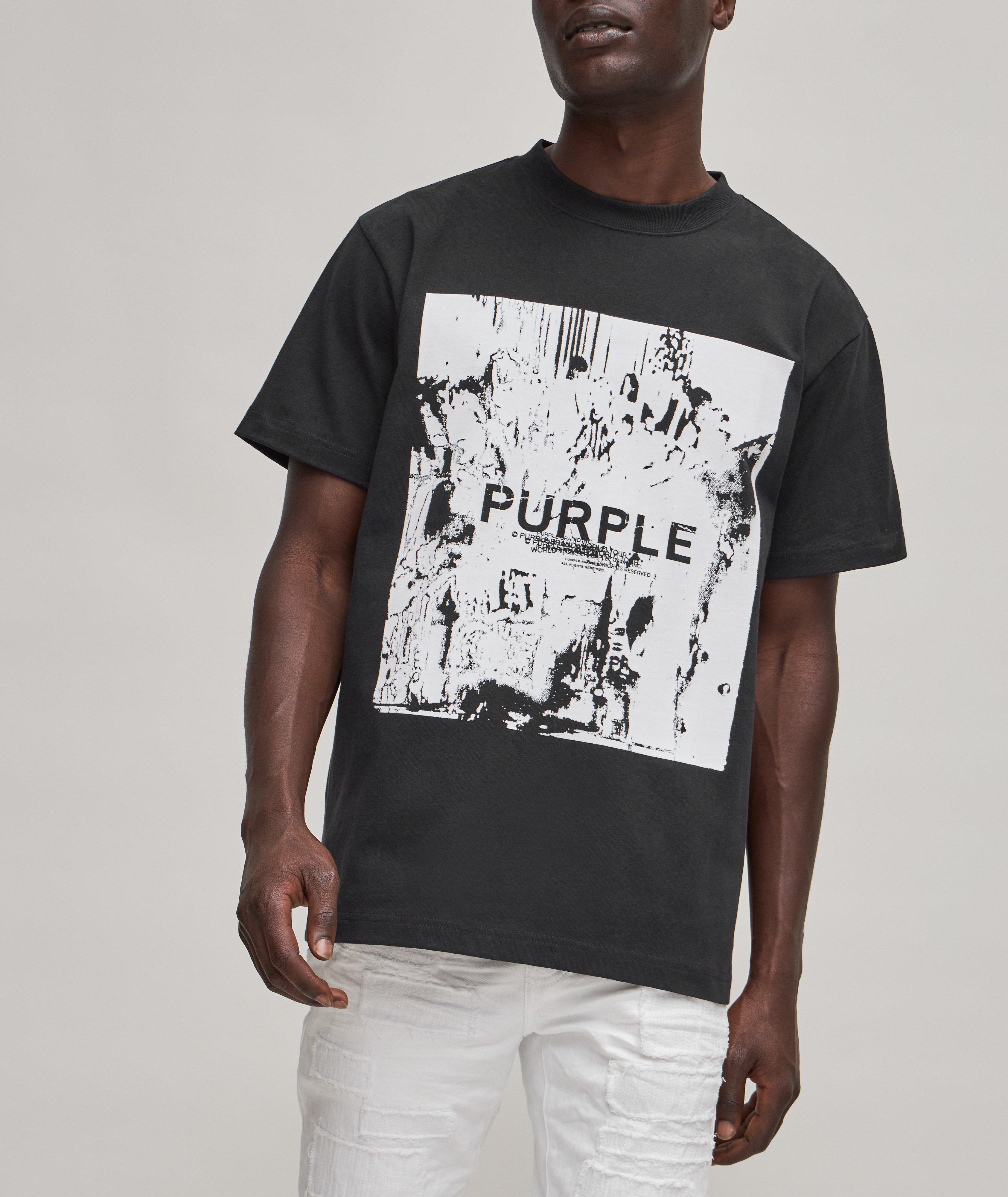Monochrome Abstract Design Cotton Crewneck T-Shirt  image 1