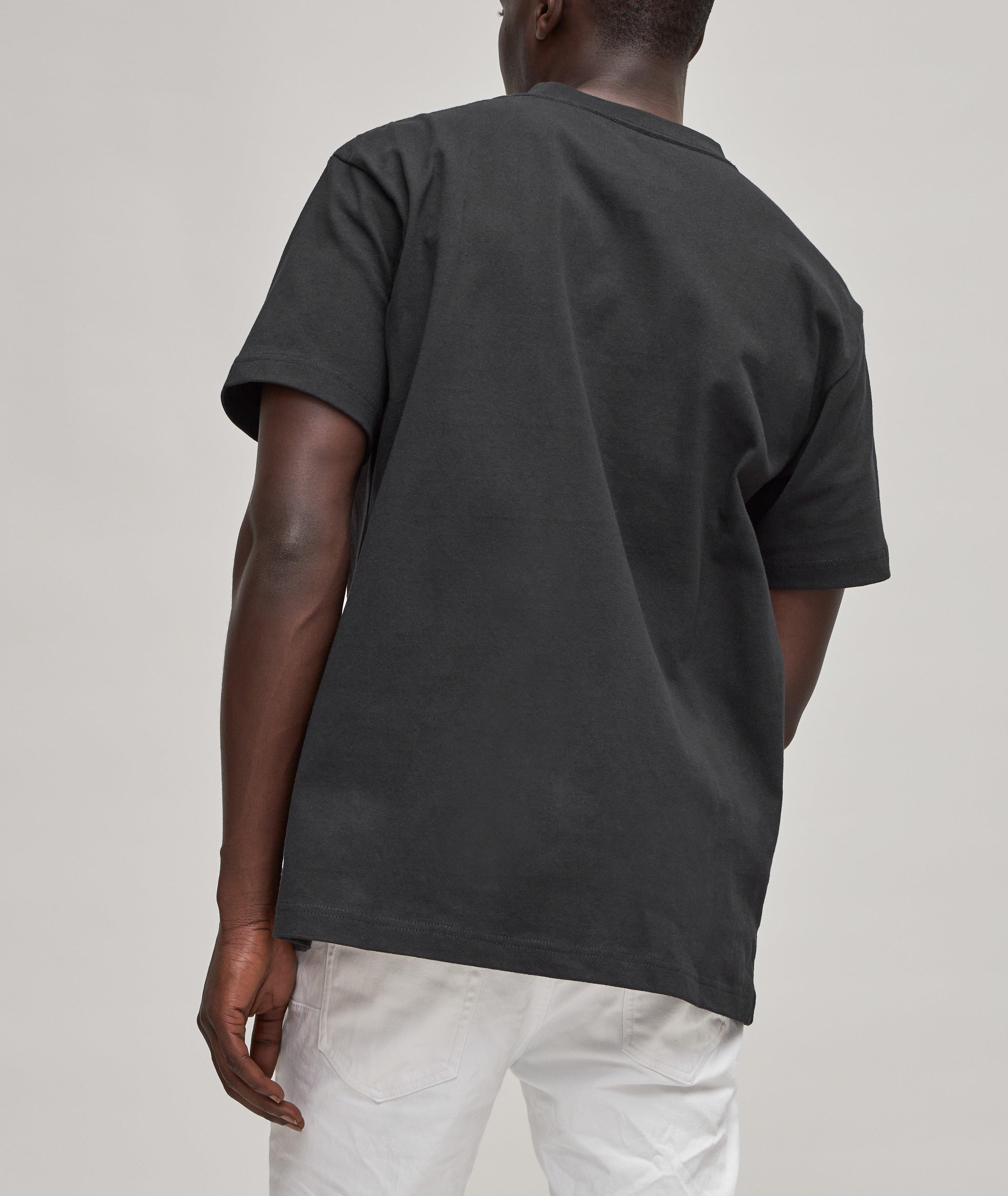 Monochrome Abstract Design Cotton Crewneck T-Shirt  image 2