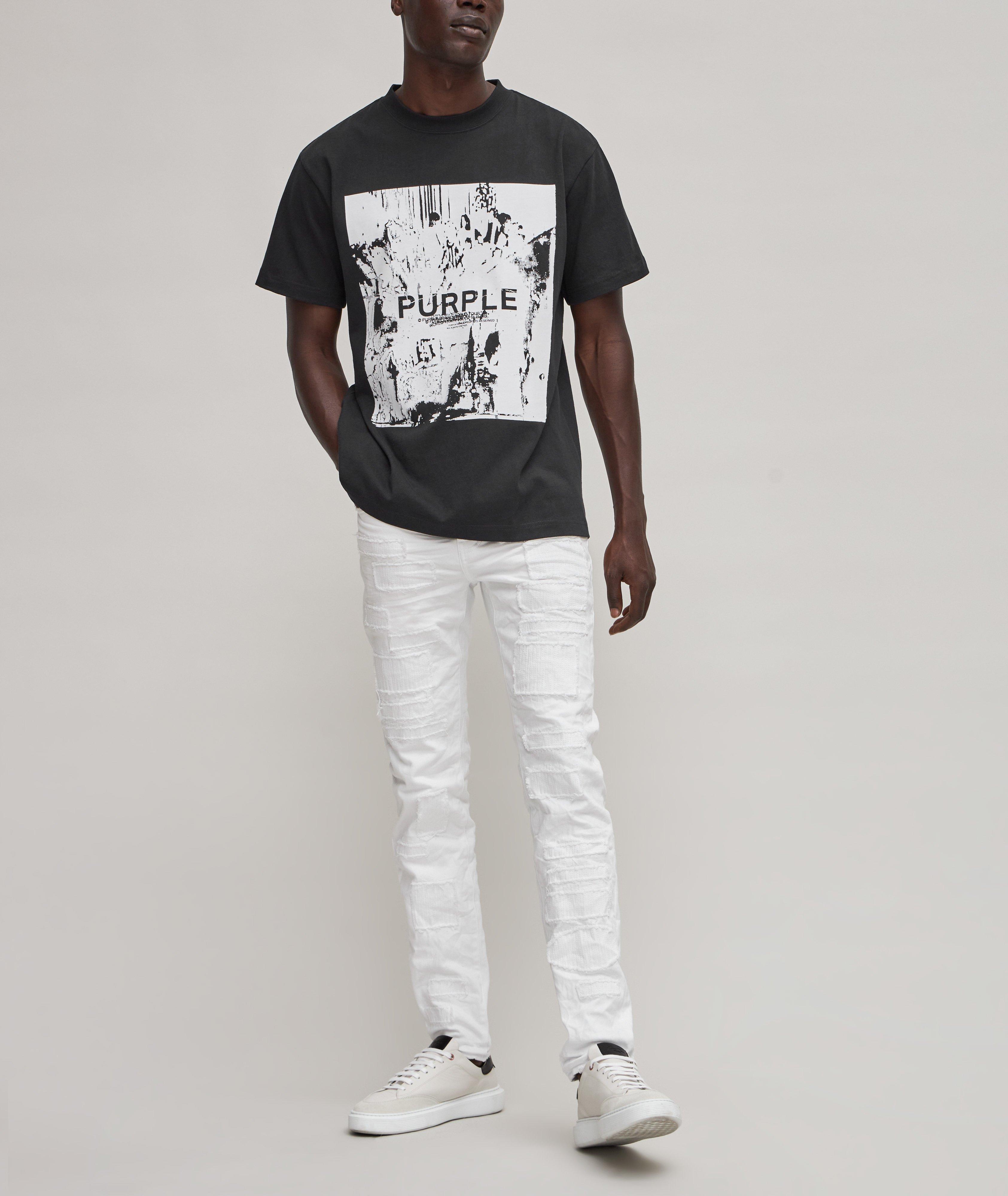 Monochrome Abstract Design Cotton Crewneck T-Shirt  image 3