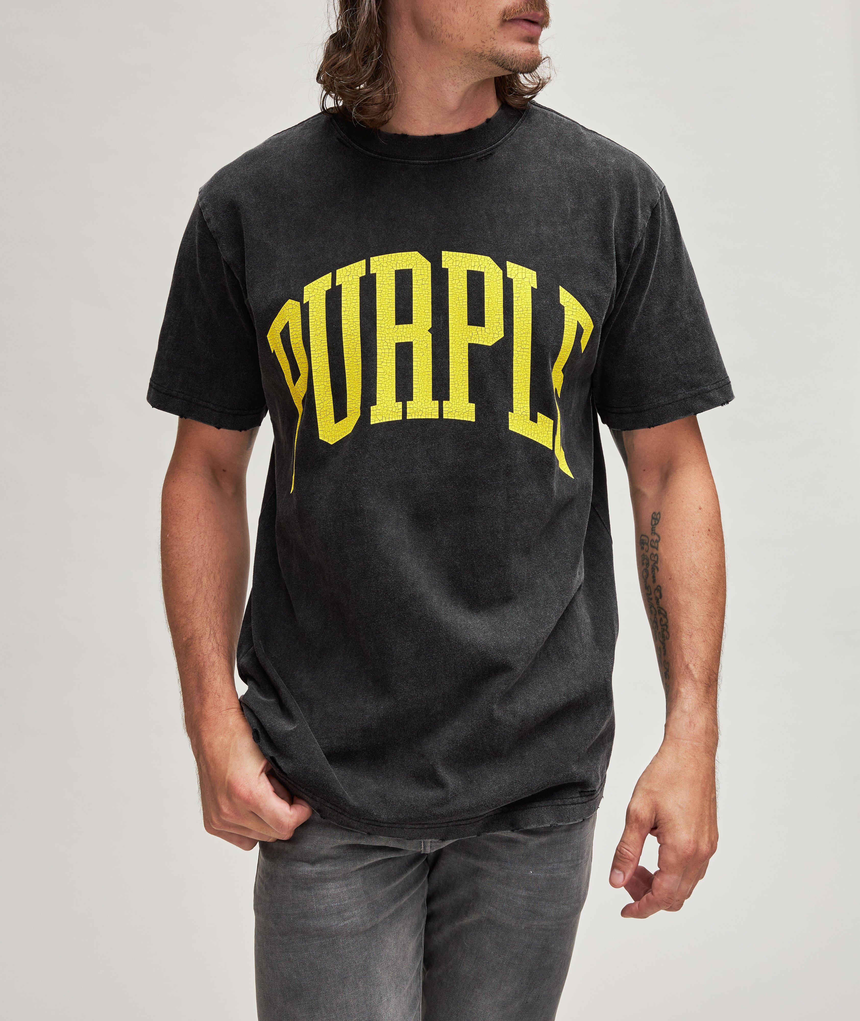 Destressed Cracked Logo Cotton T-Shirt image 1
