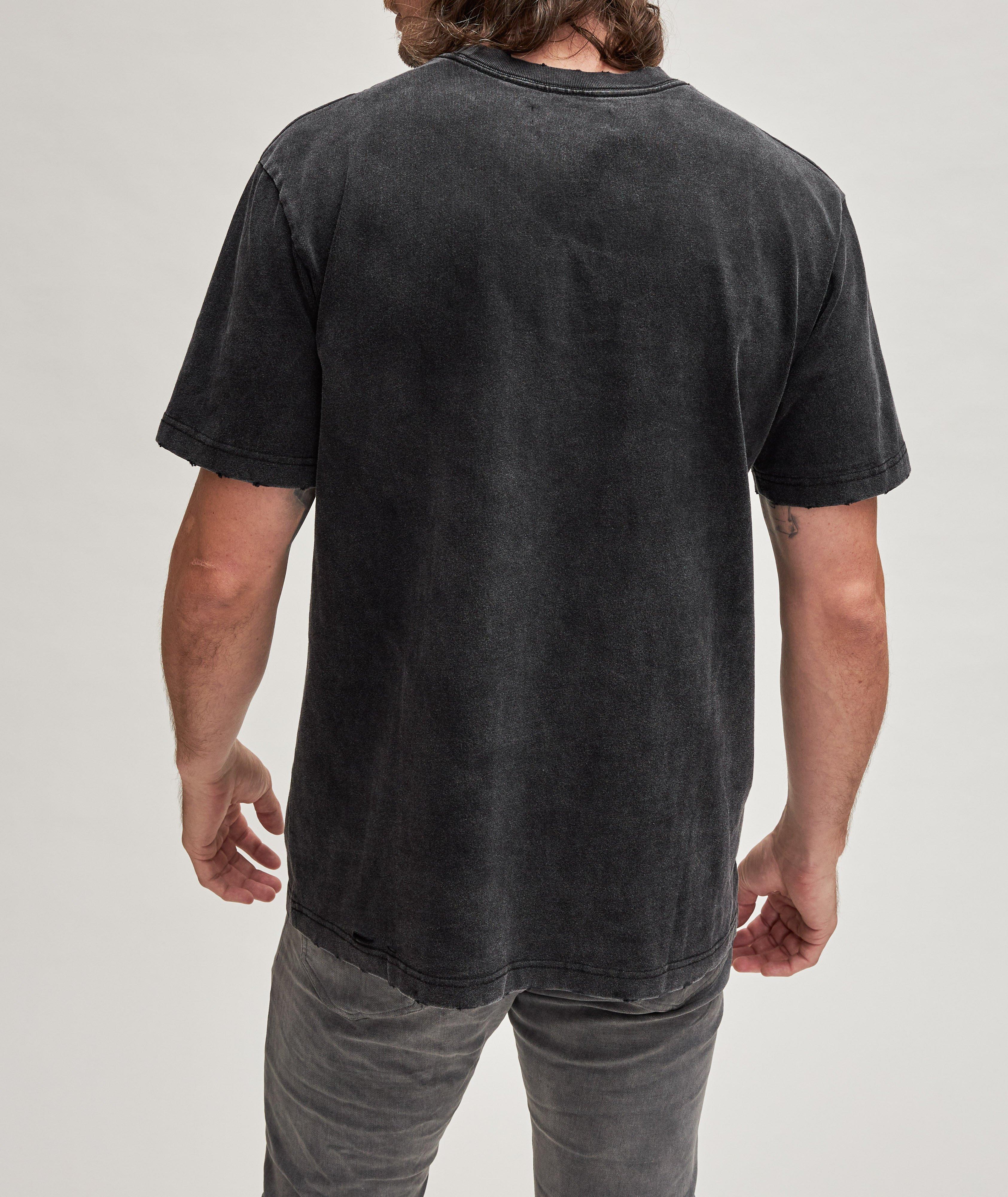 Destressed Cracked Logo Cotton T-Shirt image 2