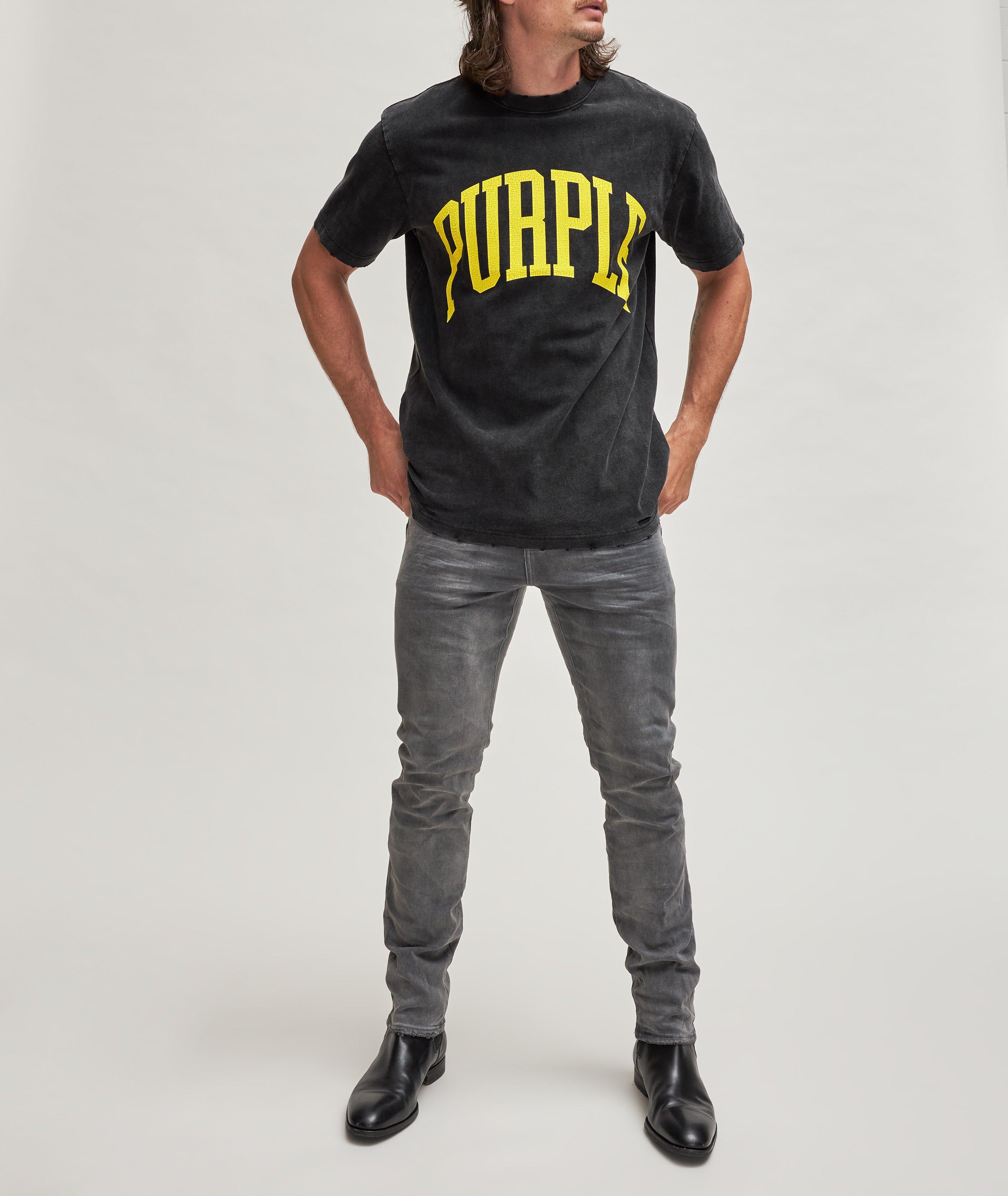 Destressed Cracked Logo Cotton T-Shirt image 3