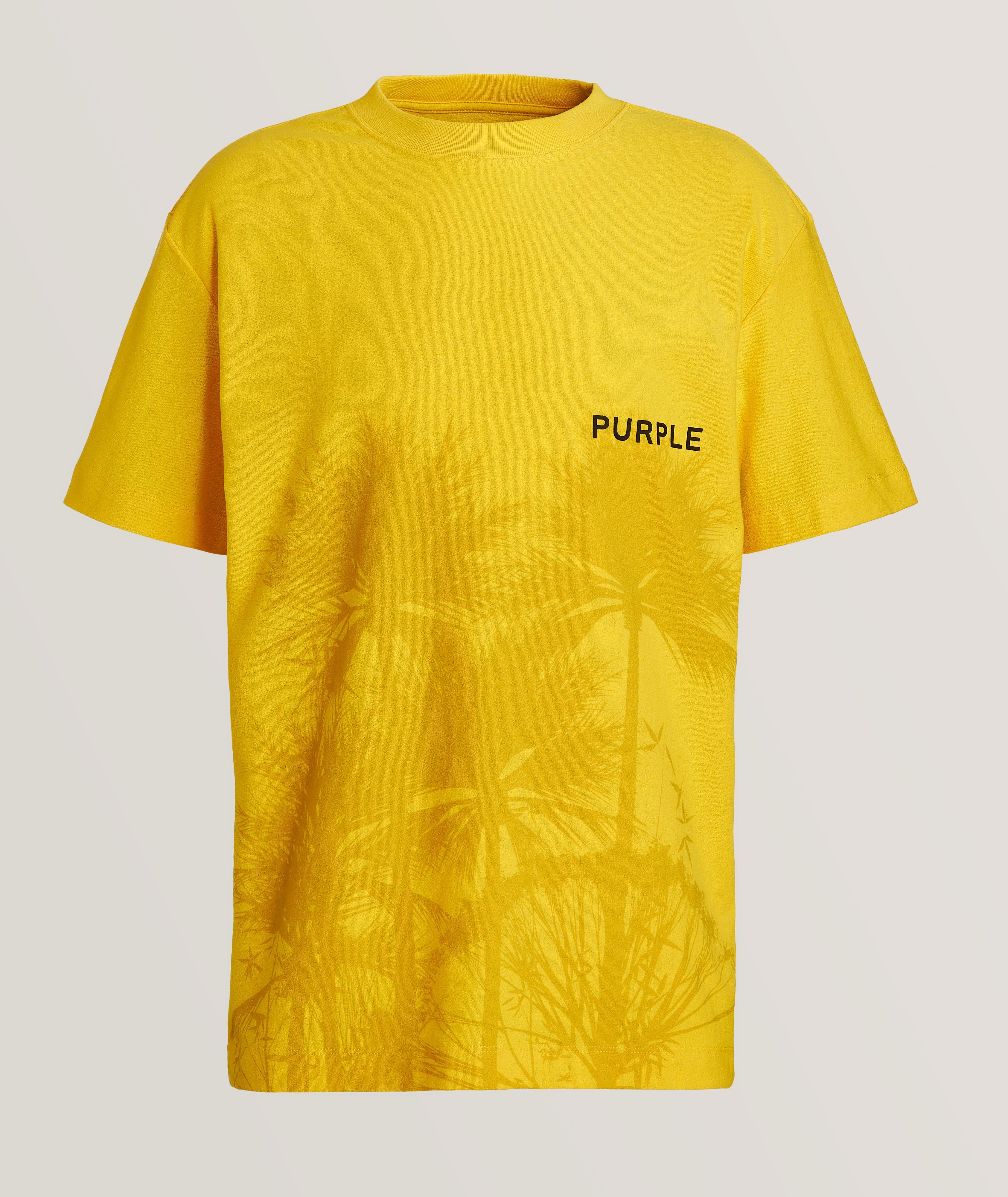 Tropical Tree Design Cotton Crewneck T-Shirt  image 0