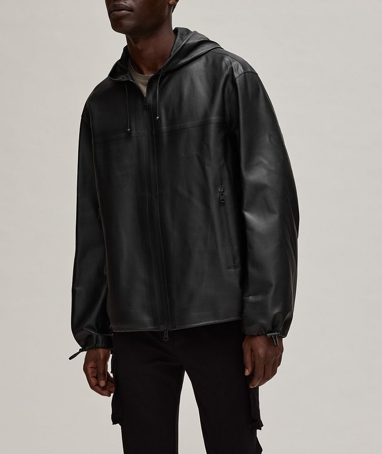Davide Hooded Leather Jacket image 1