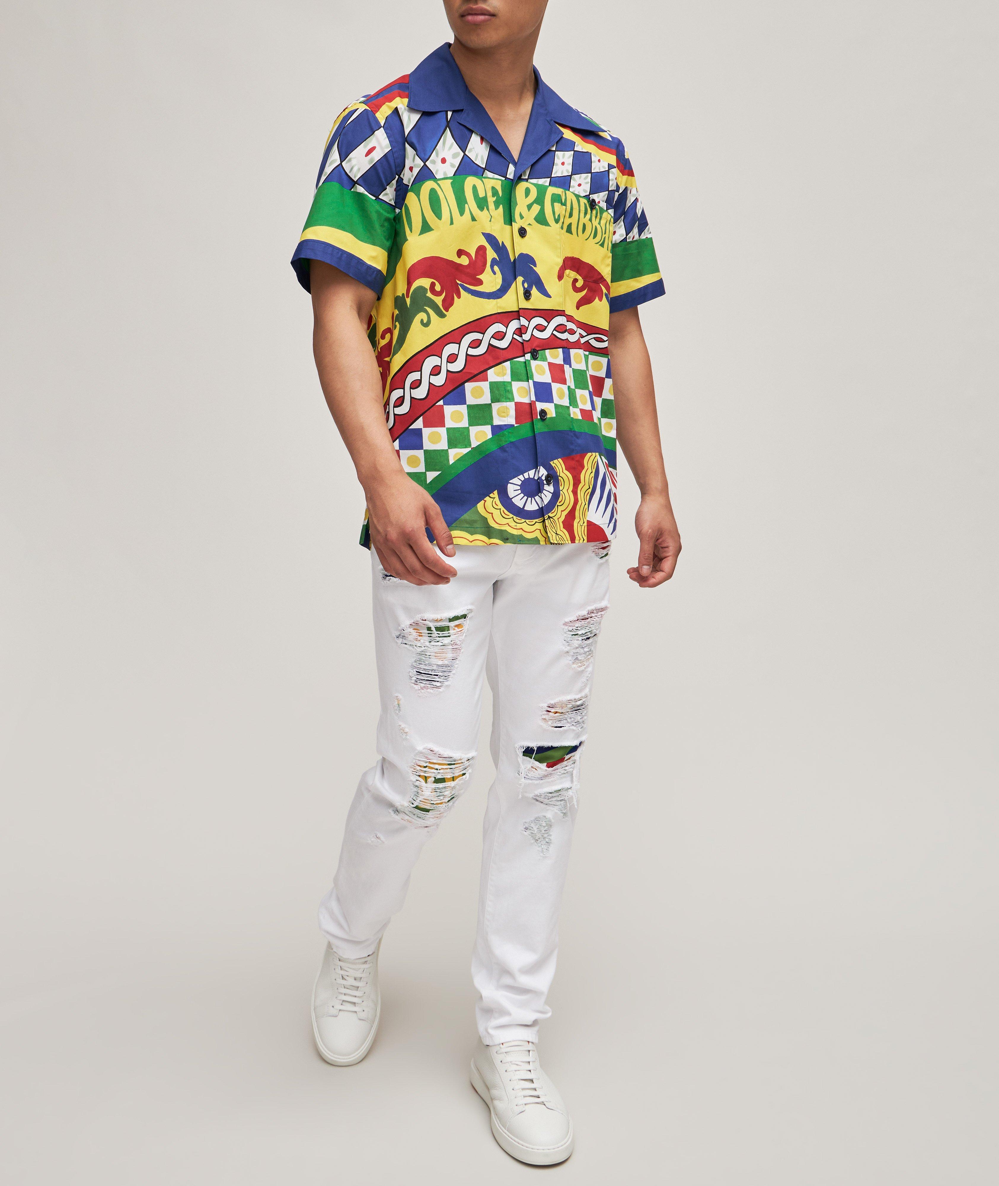 Chemise en coton à col cubain, collection Carretto image 3