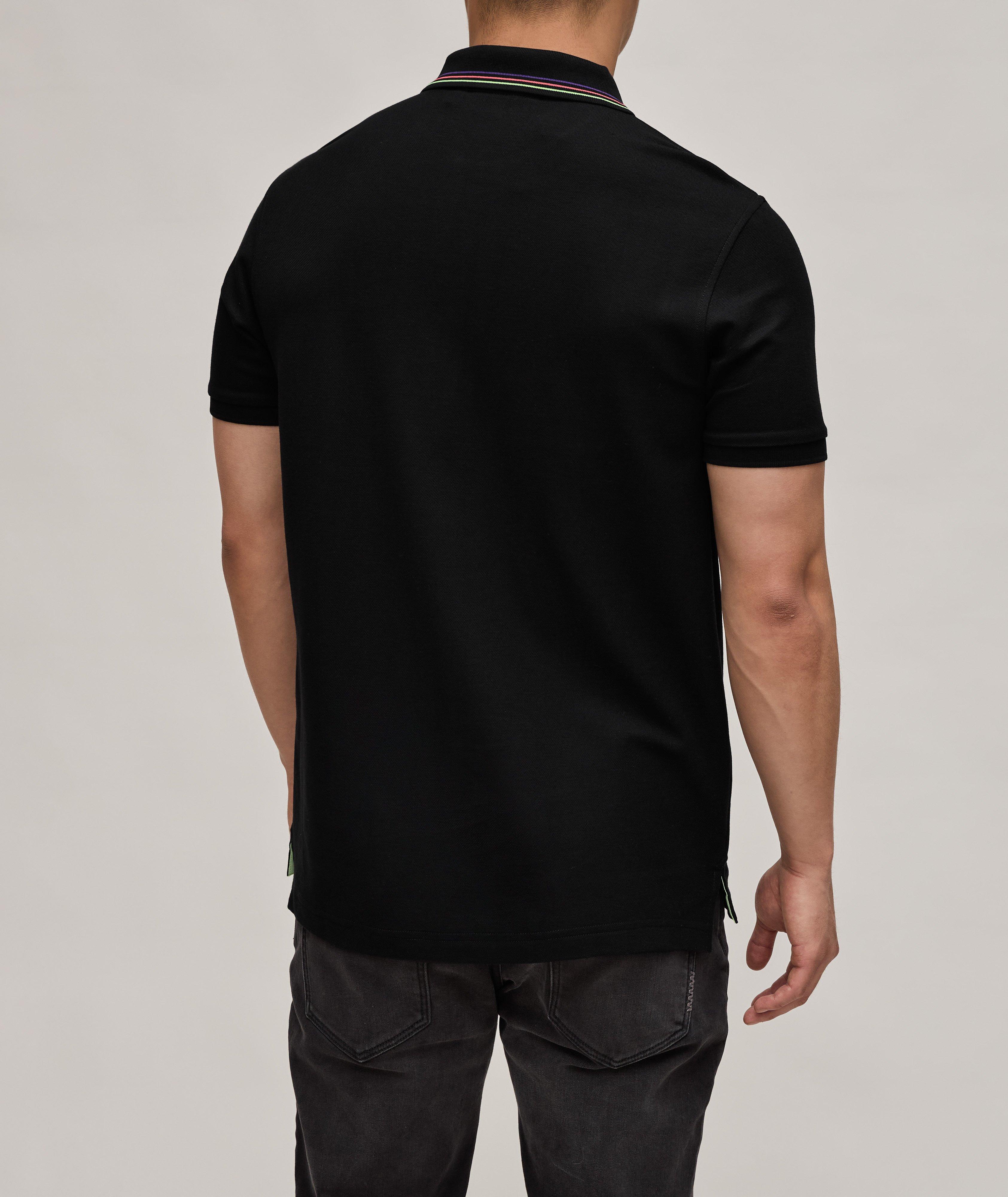 Colton Tri-Striped Collar Pima Cotton Polo  image 2