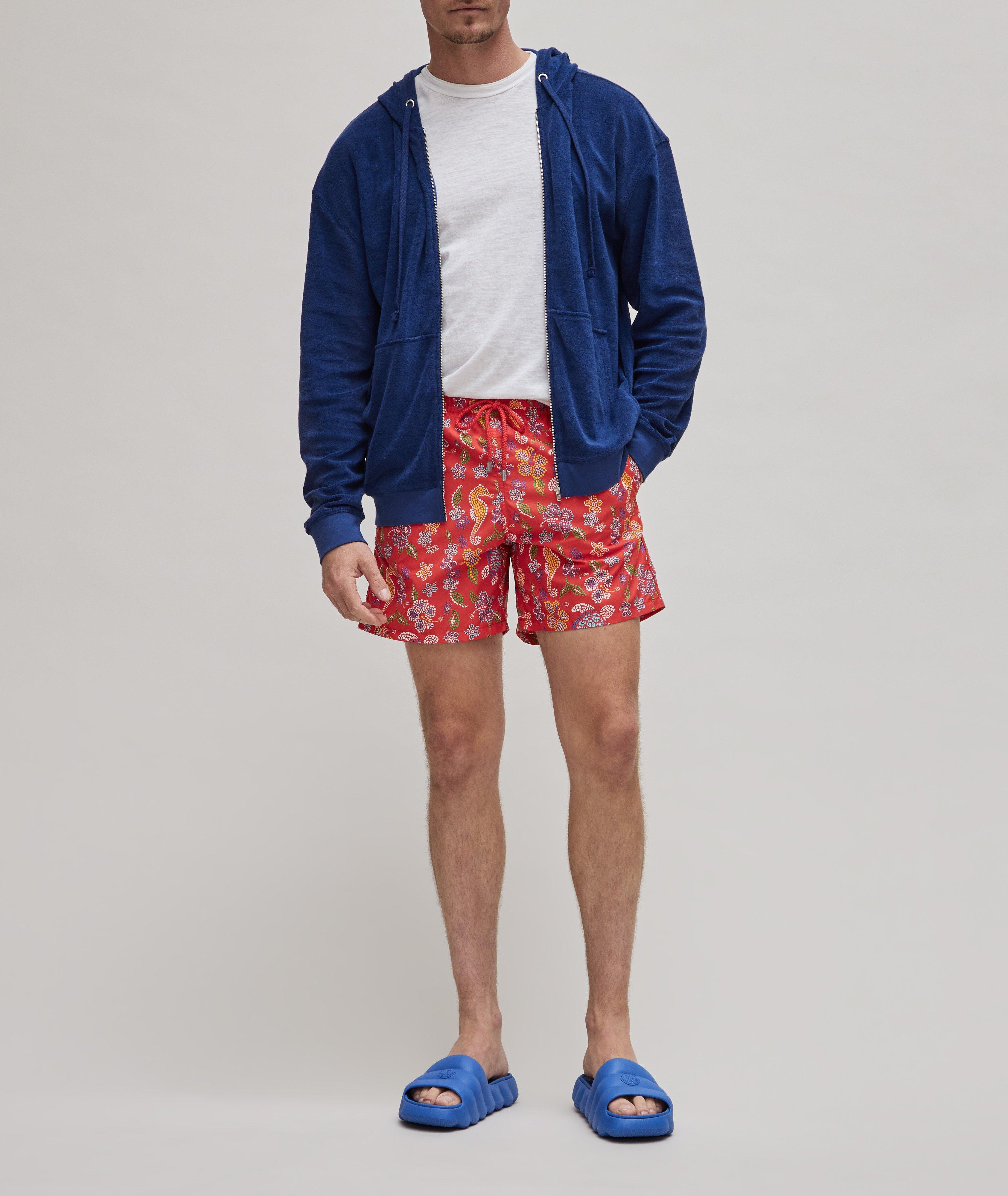 Moorea Mosaic Turtle & Flower Print ECONYL Swim Trunks image 3