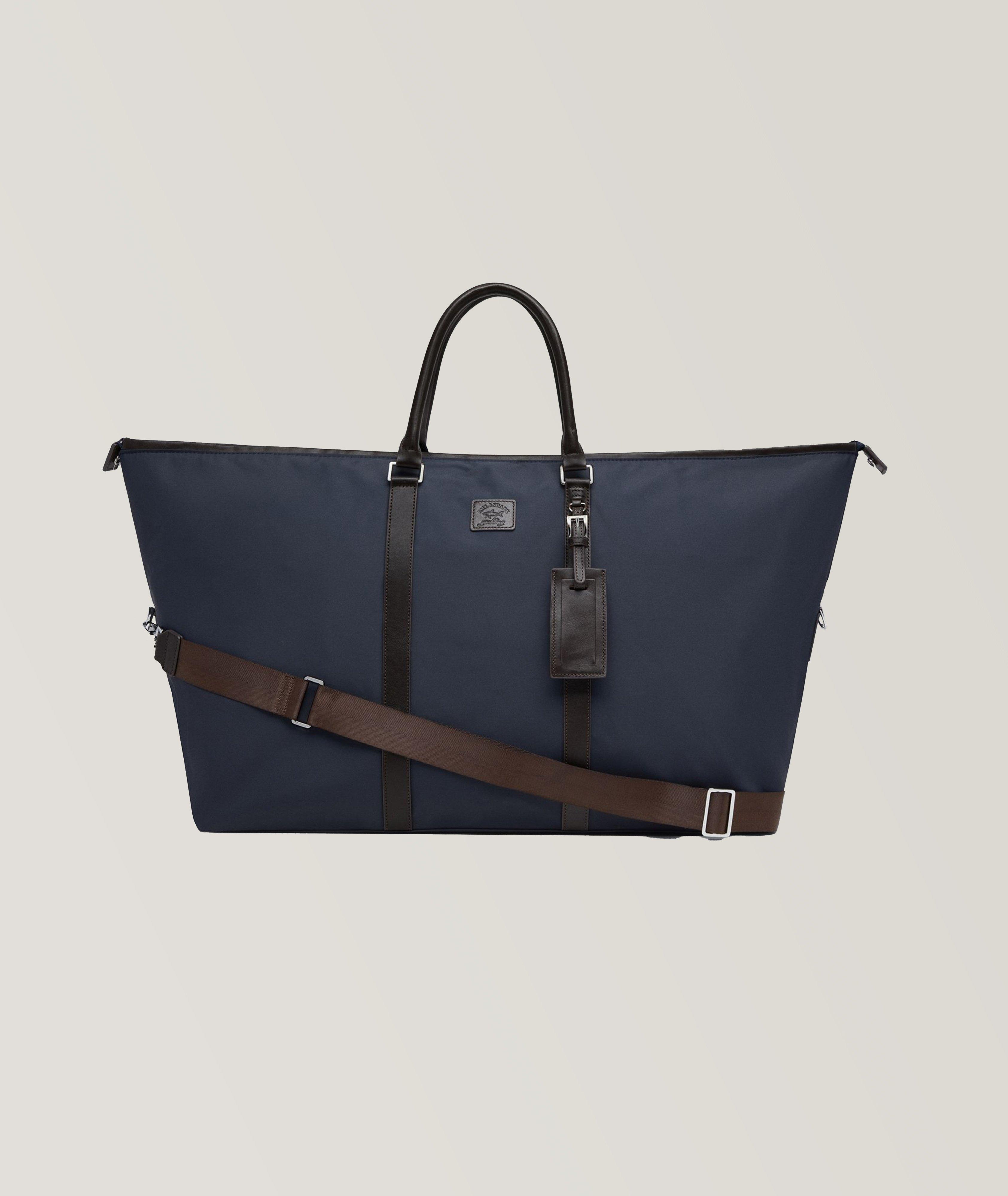Fourre-tout en tissu technique à détail en cuir image 0