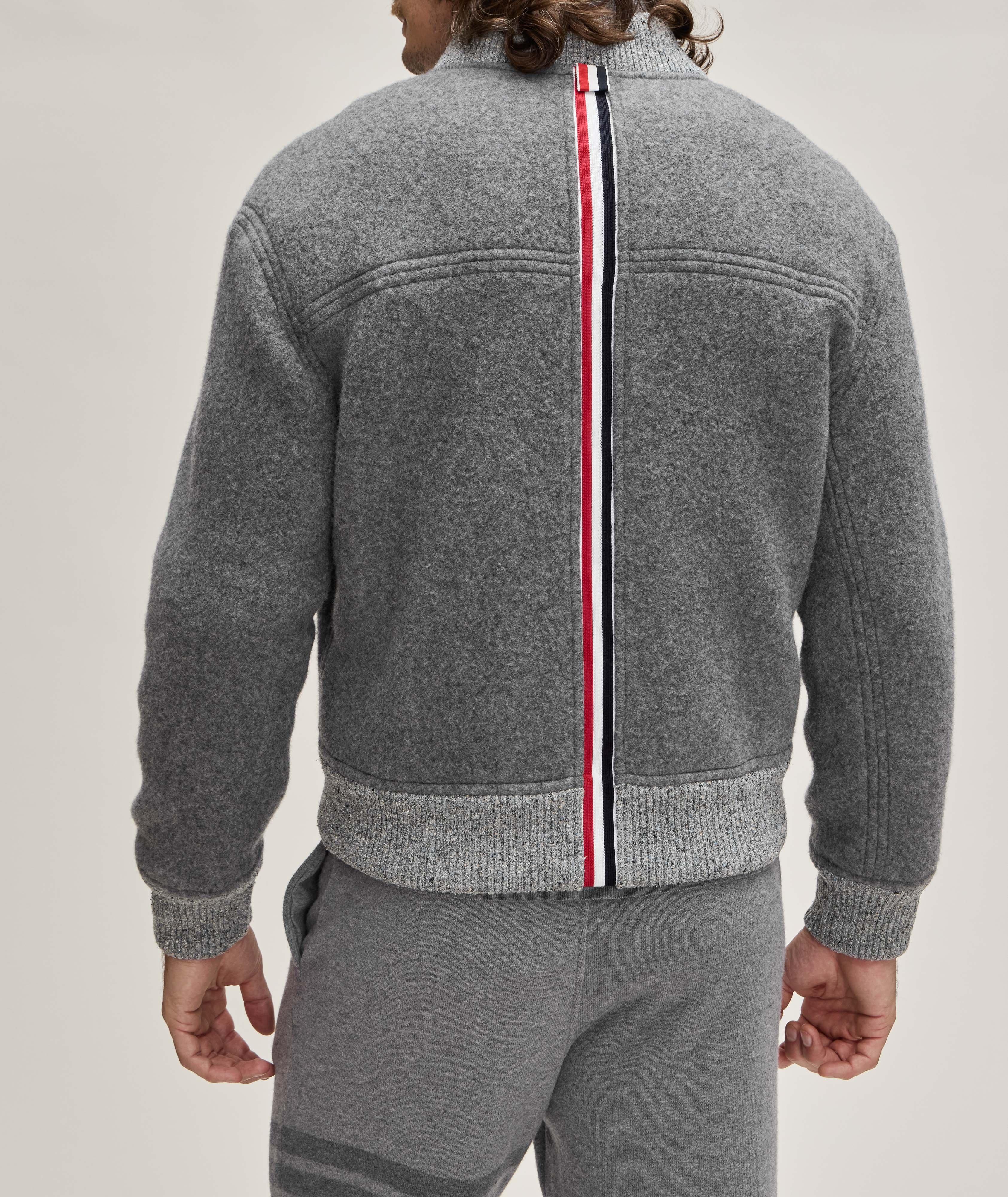 Mélange Fleece Wool Bomber Jacket image 2