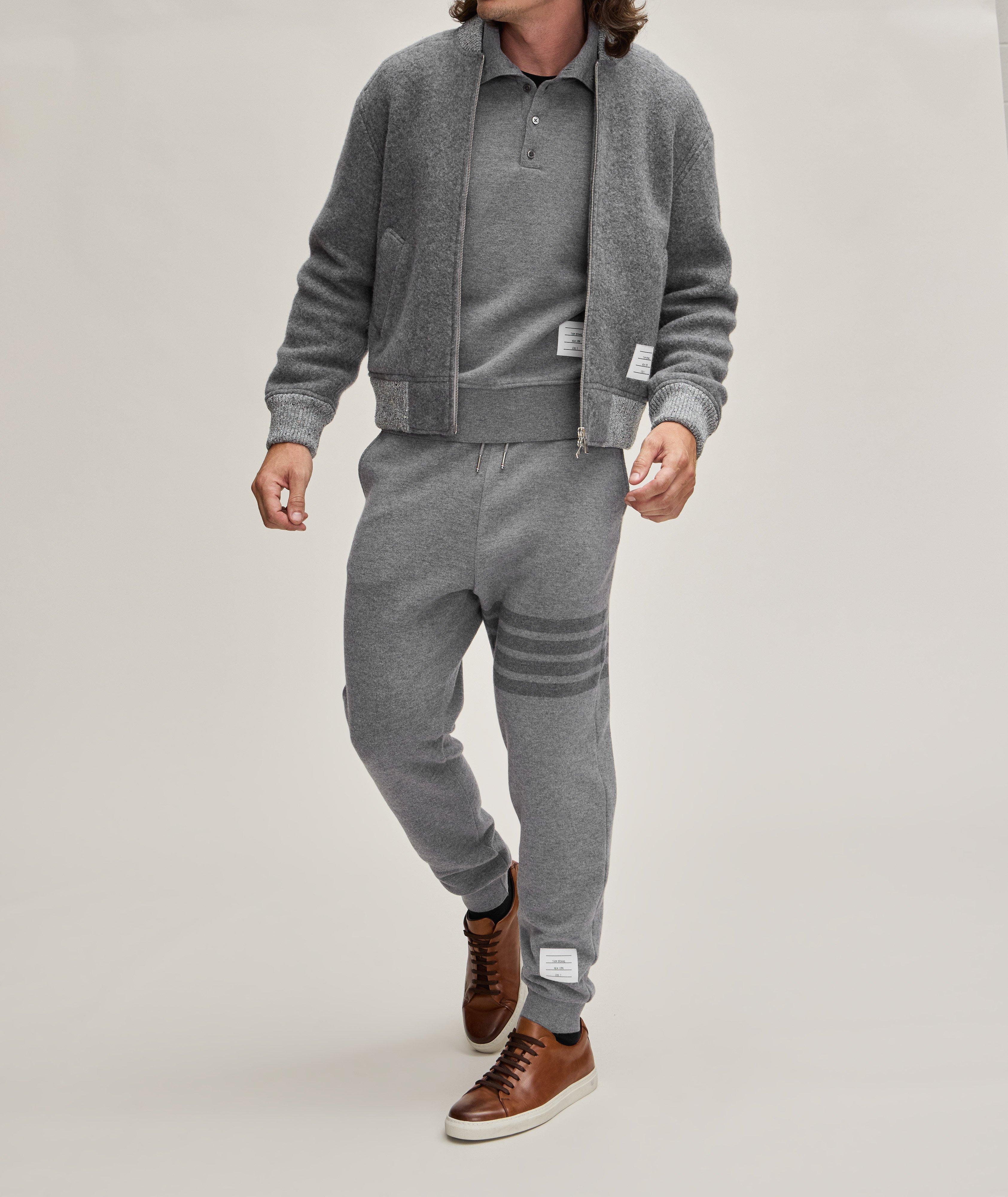 Mélange Fleece Wool Bomber Jacket image 3