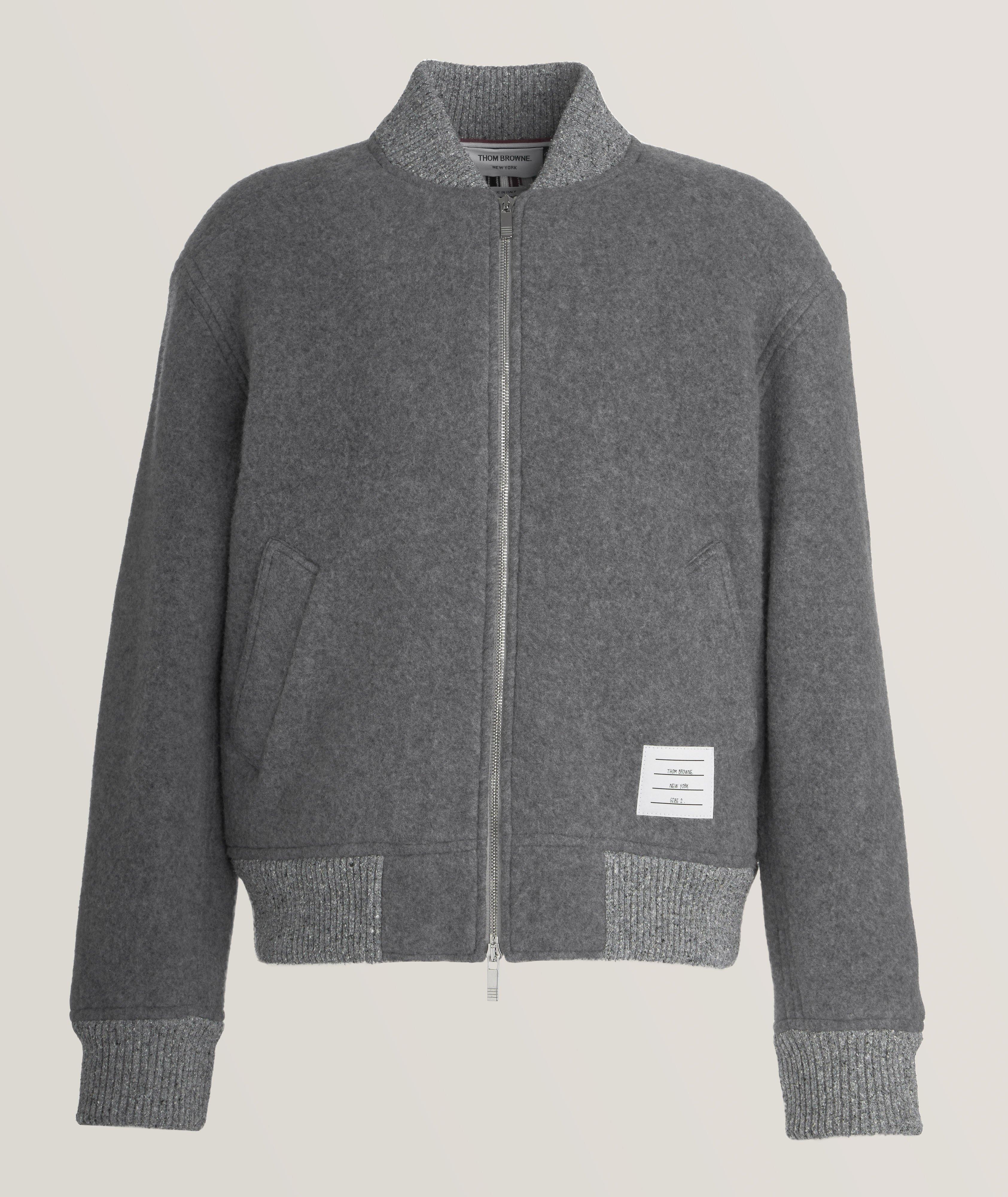 Mélange Fleece Wool Bomber Jacket image 0