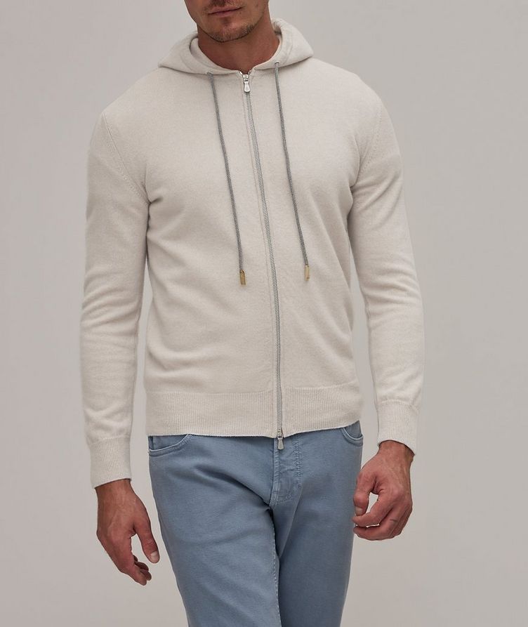 Cashmere Knit Full-Zip Hoodie image 1