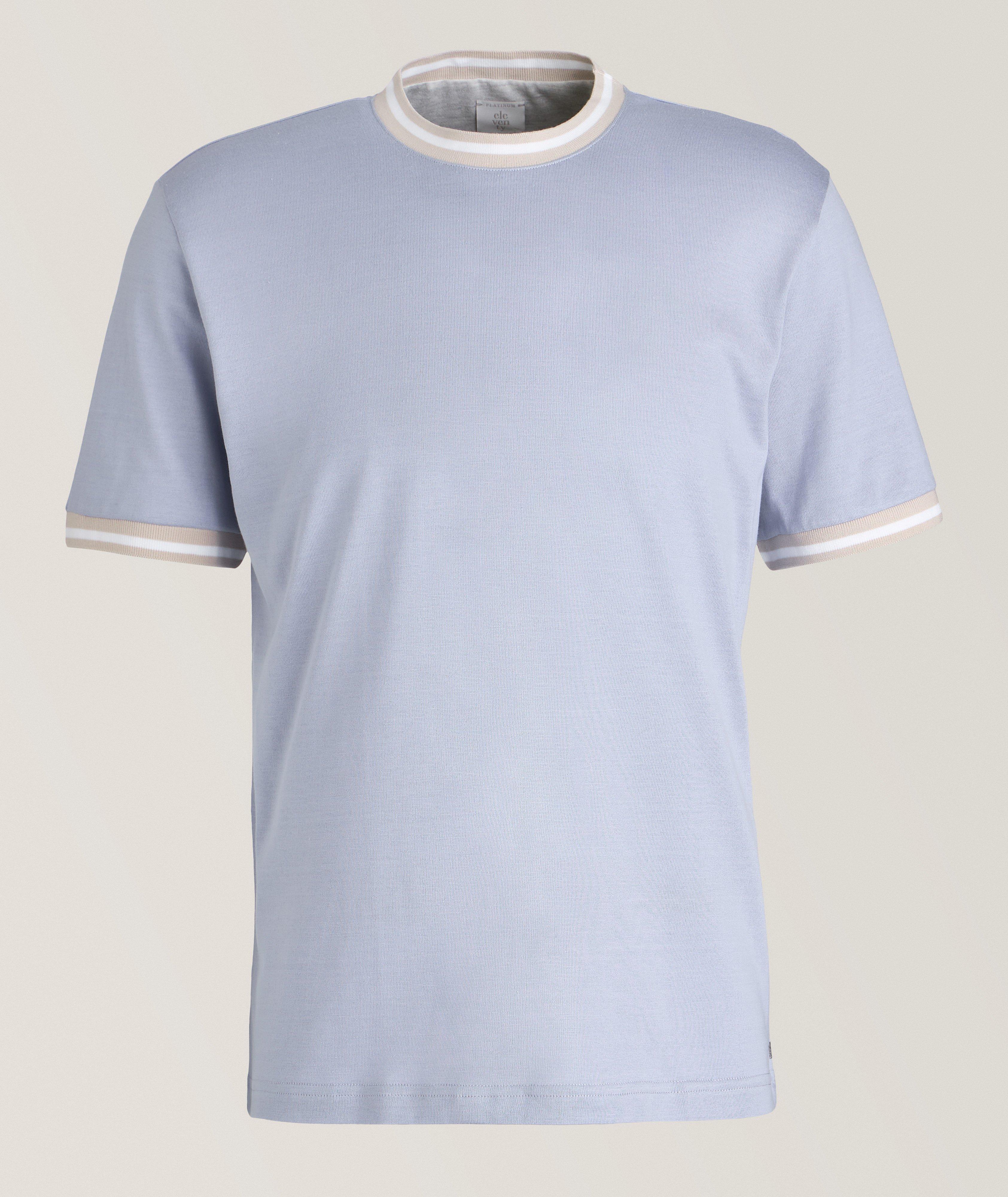 Eleventy Contrast Striped Cotton T-Shirt