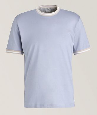 Eleventy T-shirt en coton à rayures contrastantes