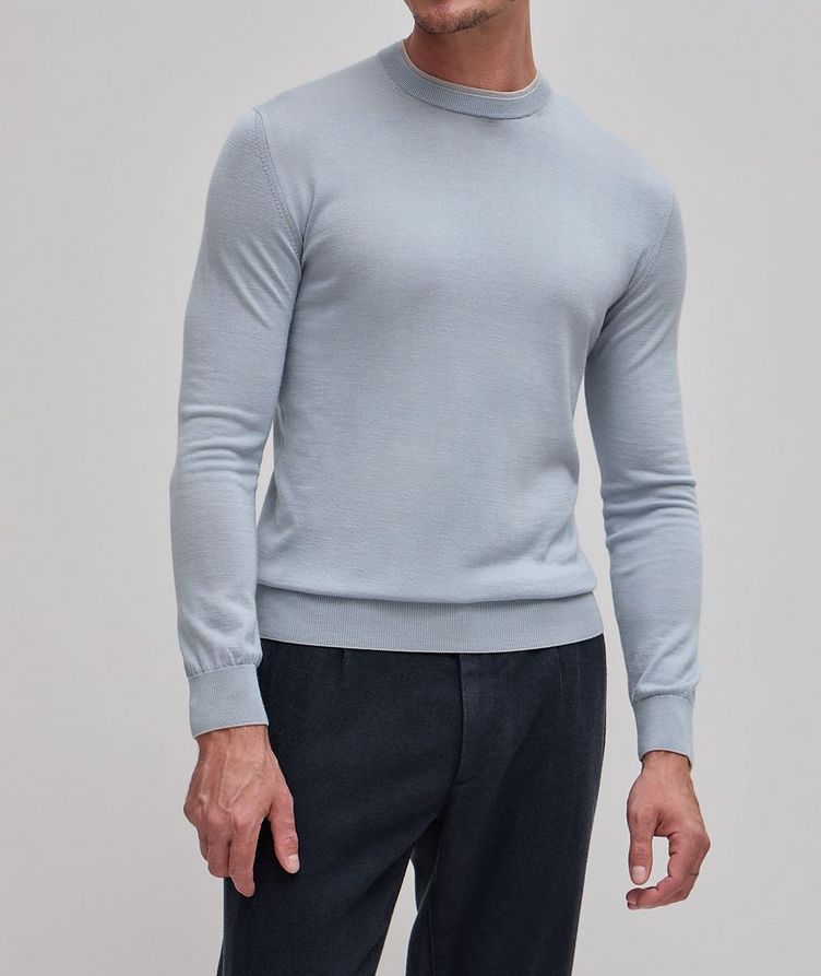 Wool Silk-Tipped Mock Layer Sweater image 1