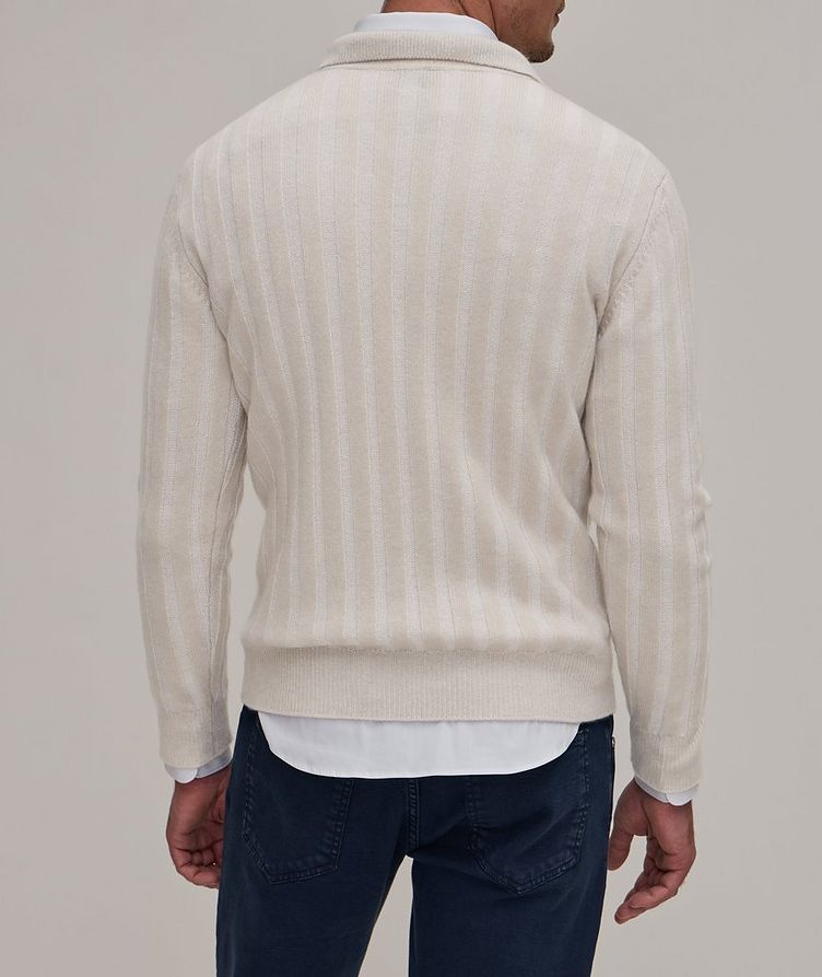 Taped Cashmere Quarter-Zip Knit Polo image 2