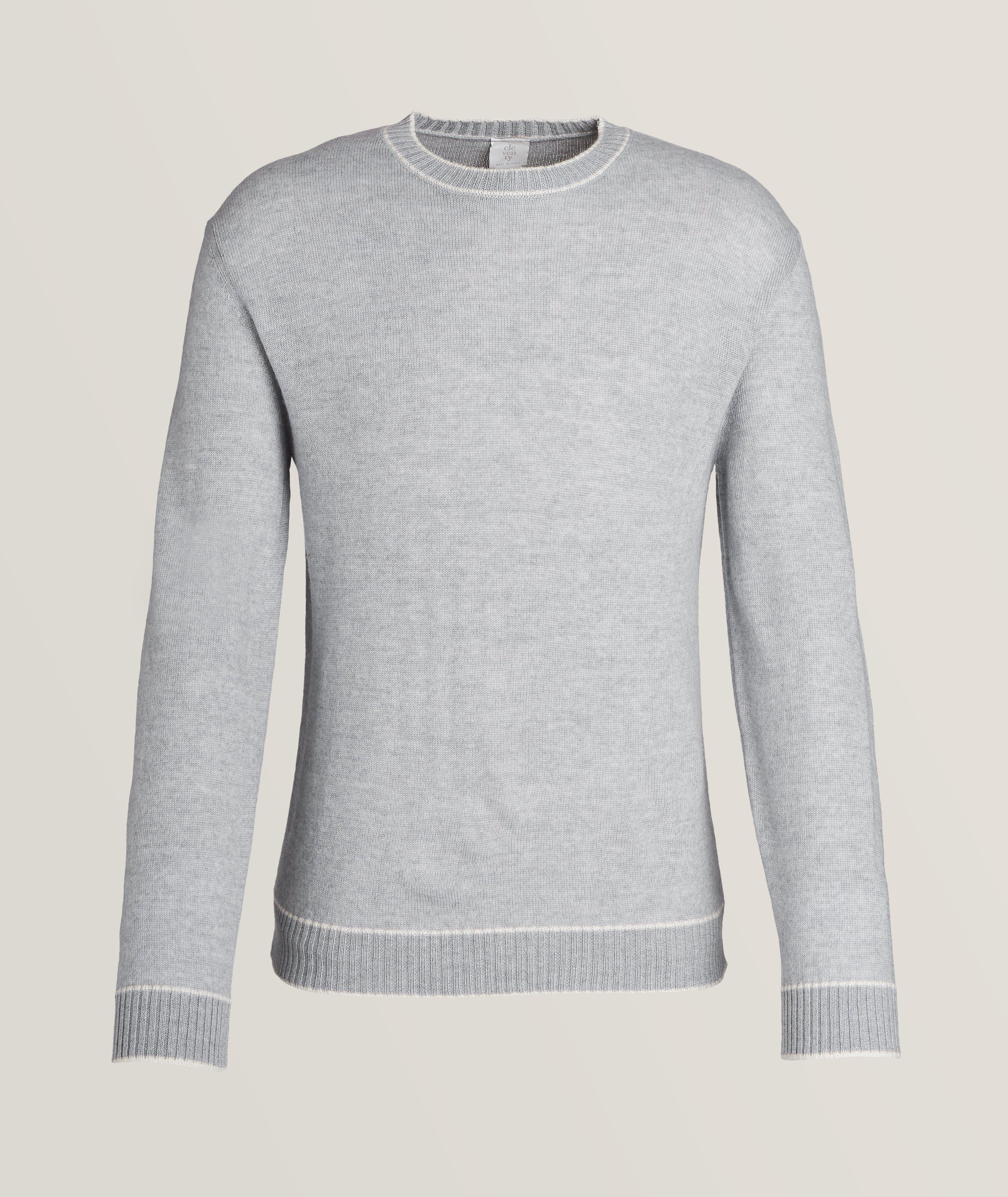 Contrast Trimmed Wool Crewneck Sweater  image 0