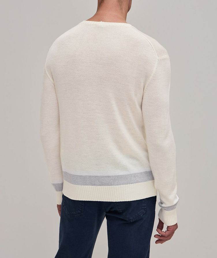 Contrast Stripe Wool Crewneck Sweater image 2