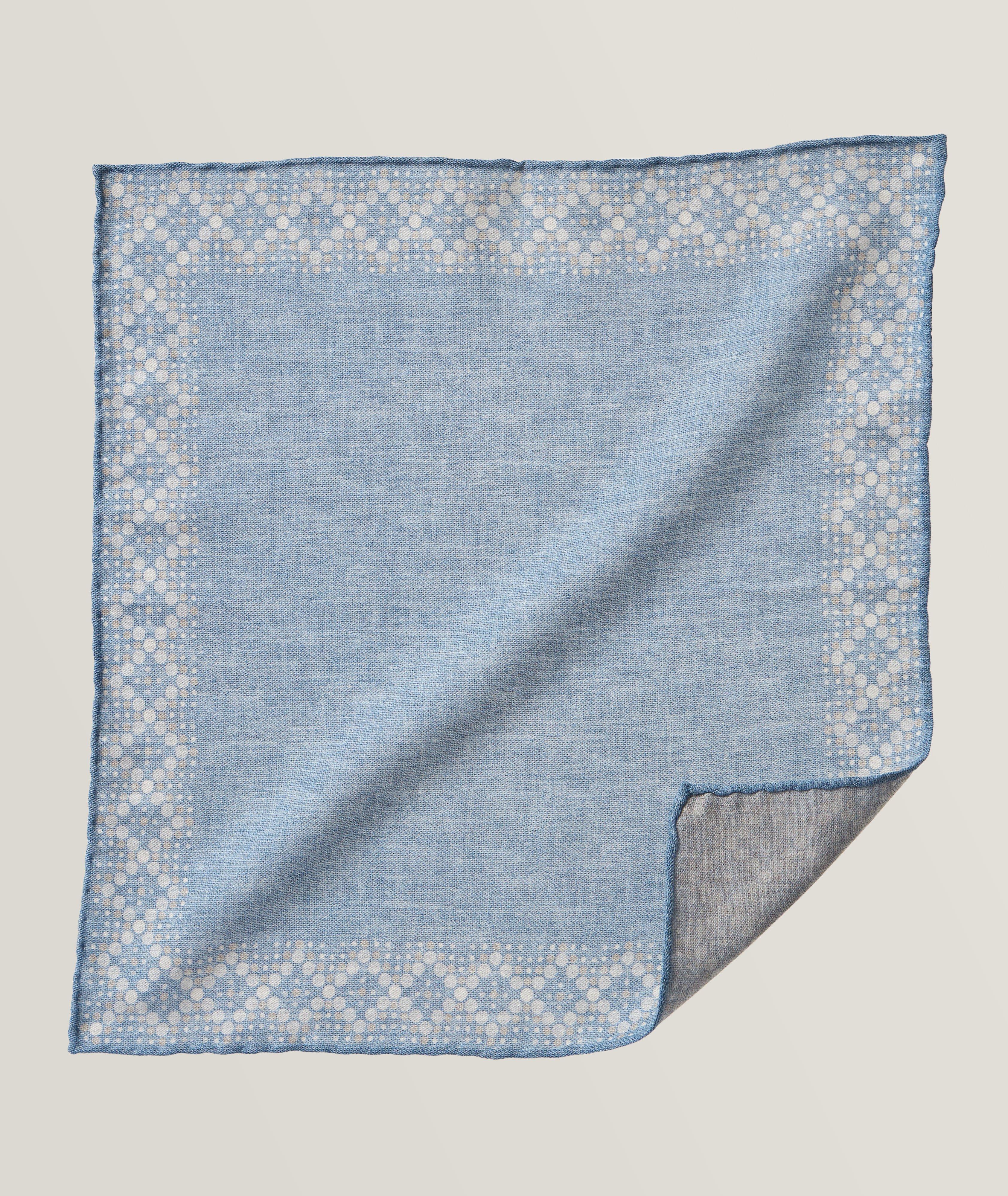 Geometric Trim Cotton-Wool Pocket Square  image 0