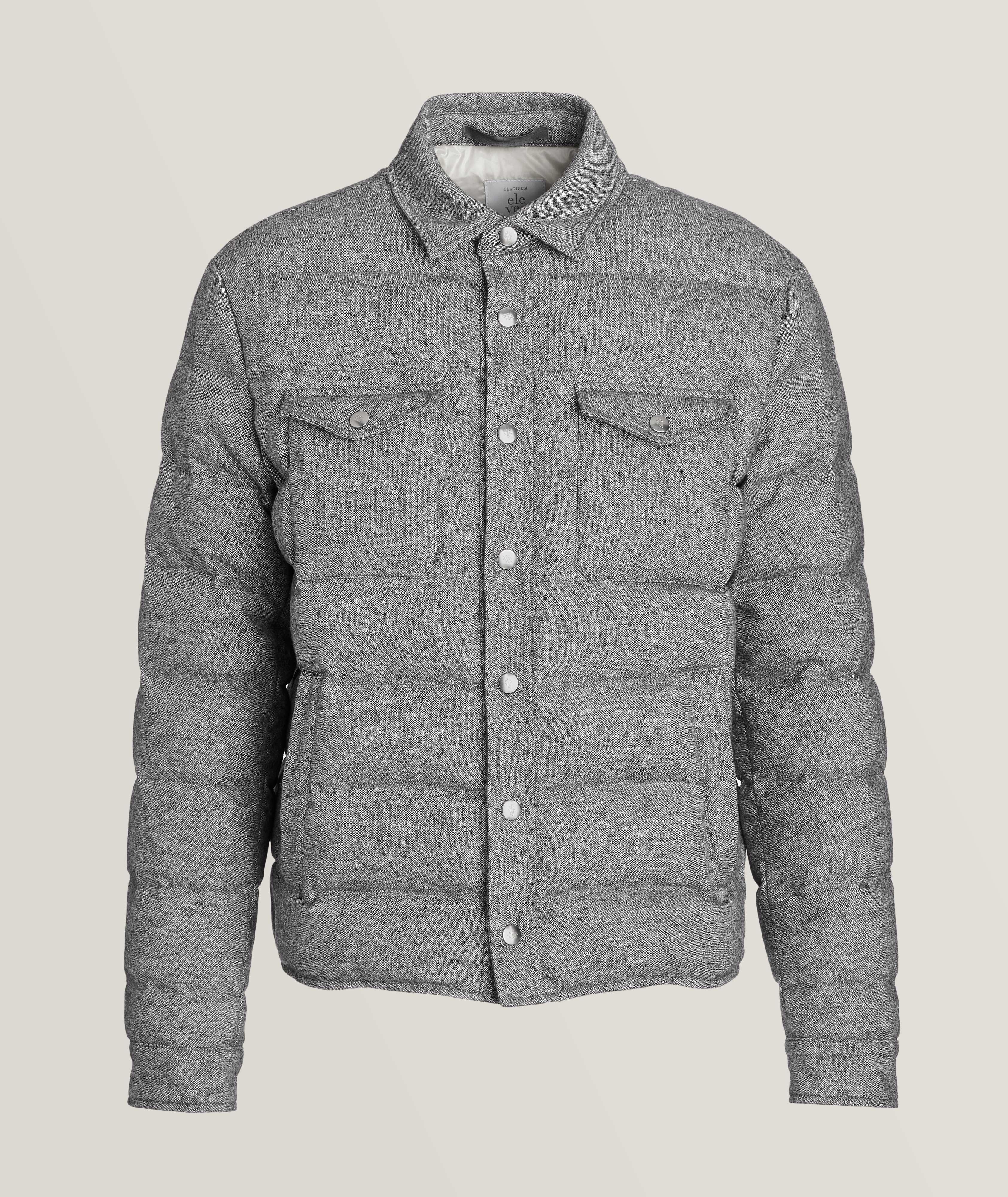 Eleventy Wool, Silk & Cashmere-Blend Quilted Jacket in Grey | Men's Size 50