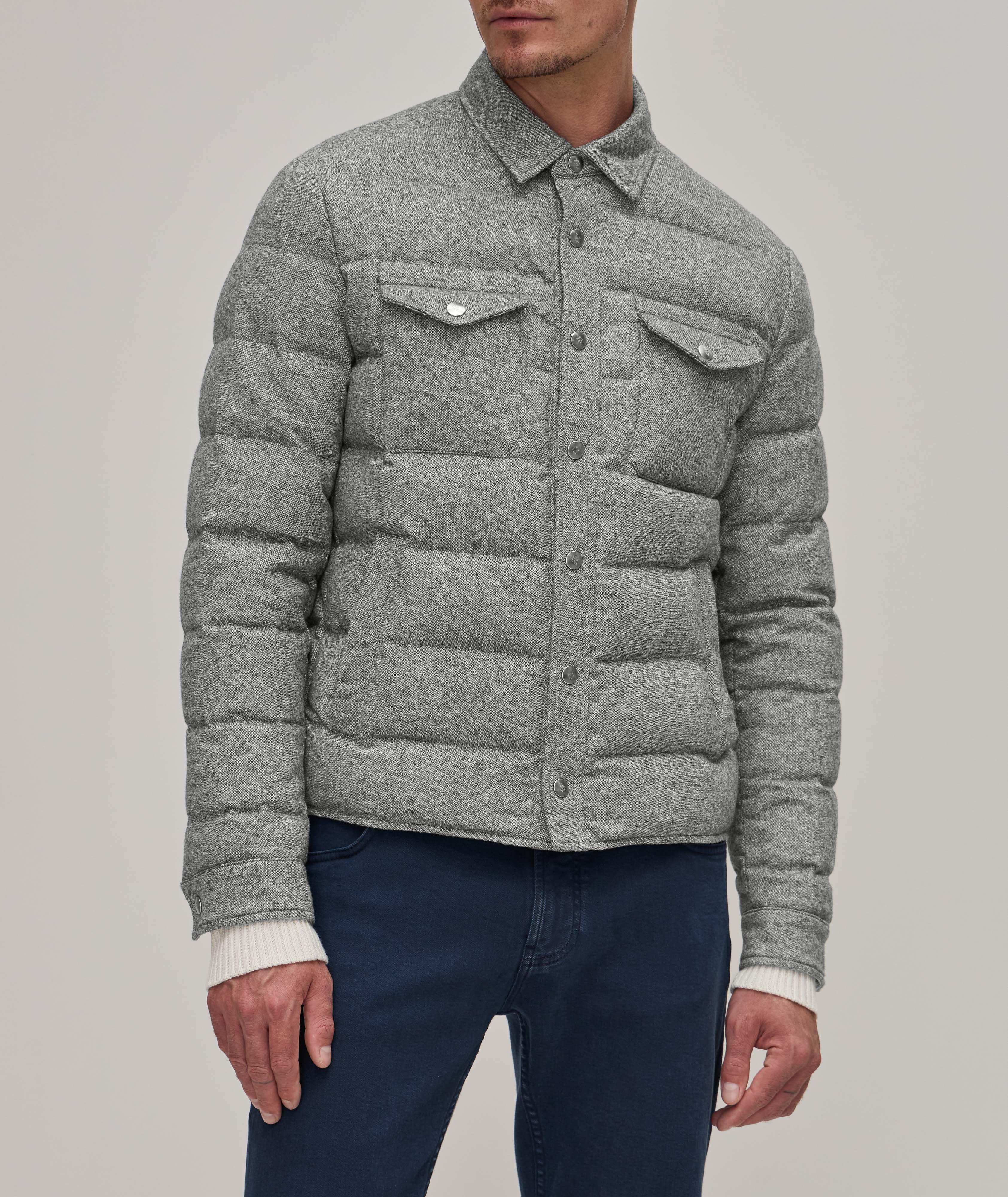 Eleventy Wool, Silk & Cashmere-Blend Quilted Jacket, Coats