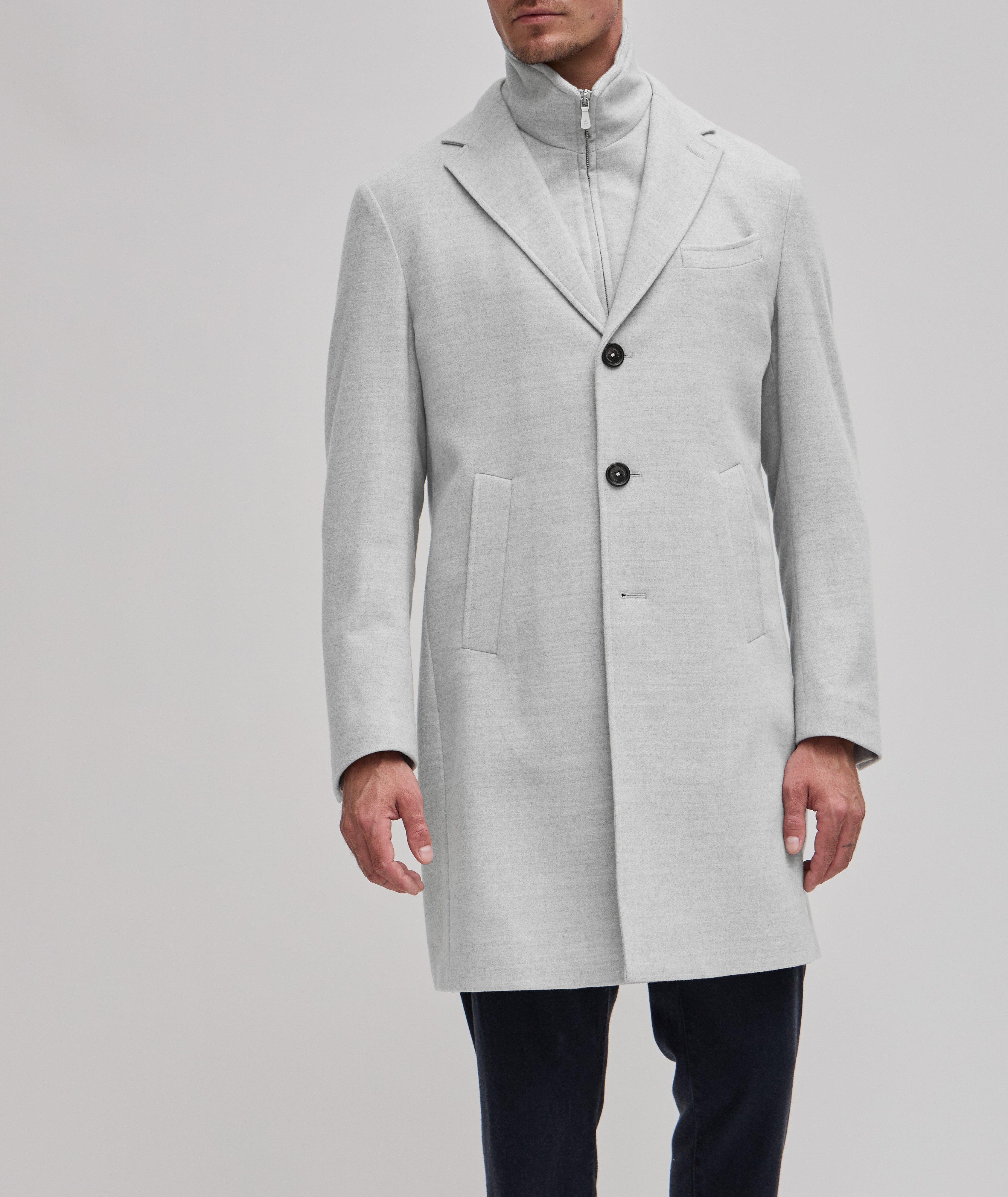 Removable Bib Wool Overcoat image 1