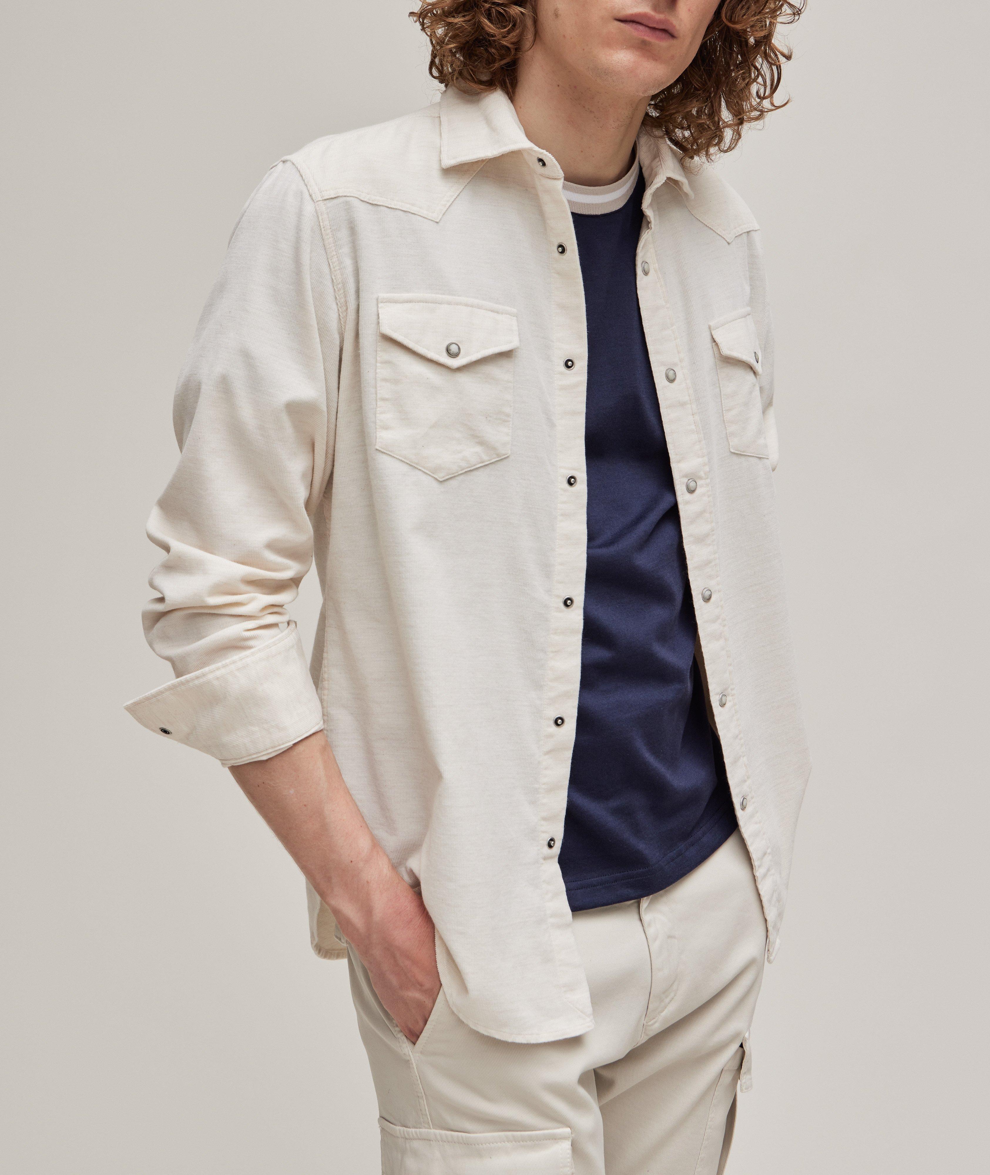 Linen Button-Up Western Shirt