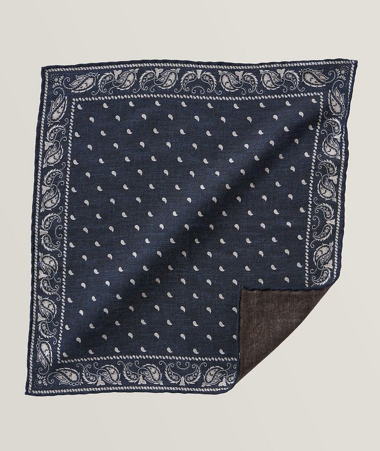 Mouchoir de poche en laine et en coton à motif paisley image 0