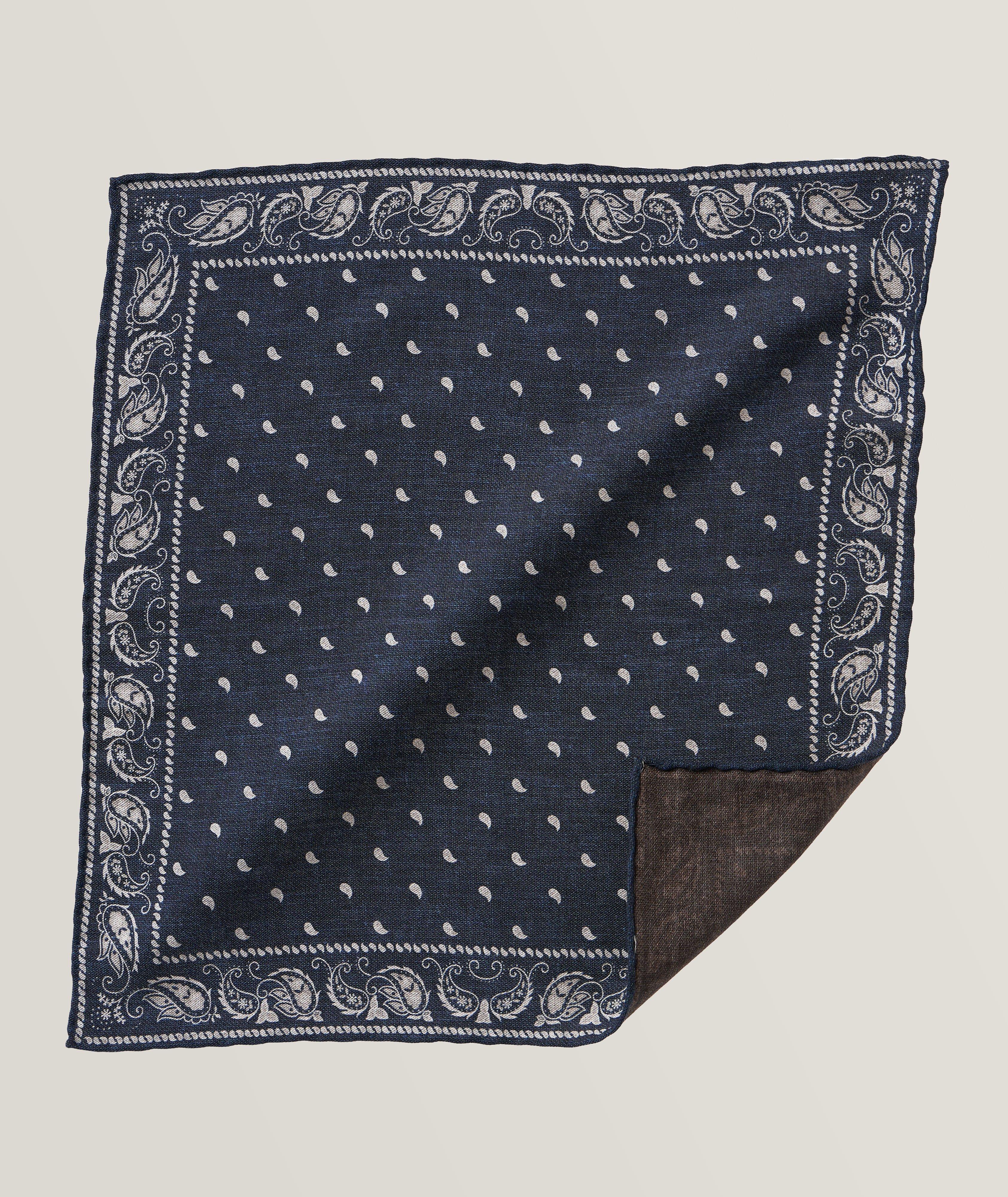 Paisley Wool-Cotton Pocket Square image 0