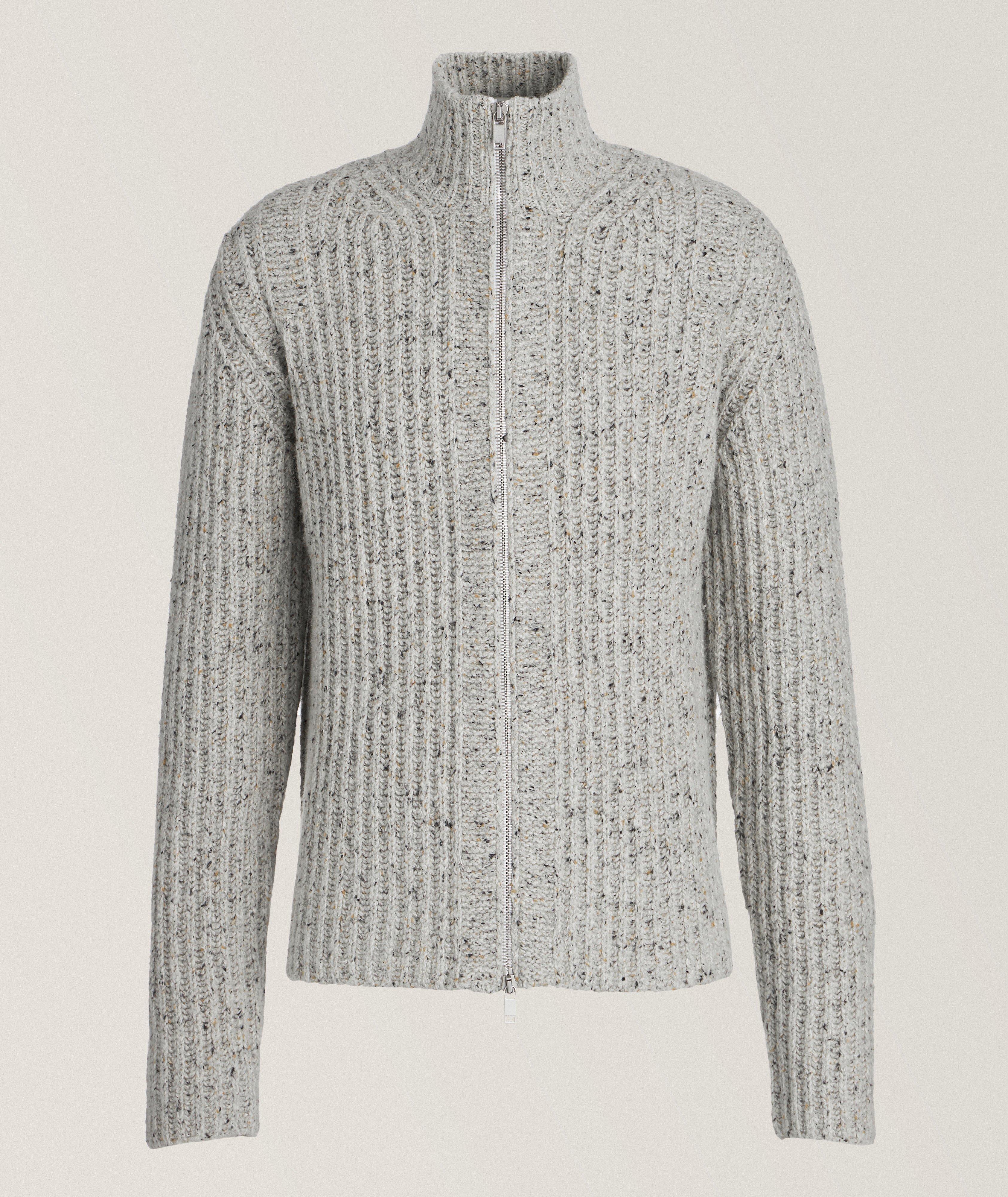 Mélange Stockinette Knit Alpaca Wool-Silk Sweater image 0