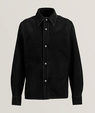 MM6 Maison Margiela Distressed Hem Cotton Denim Shirt Jacket