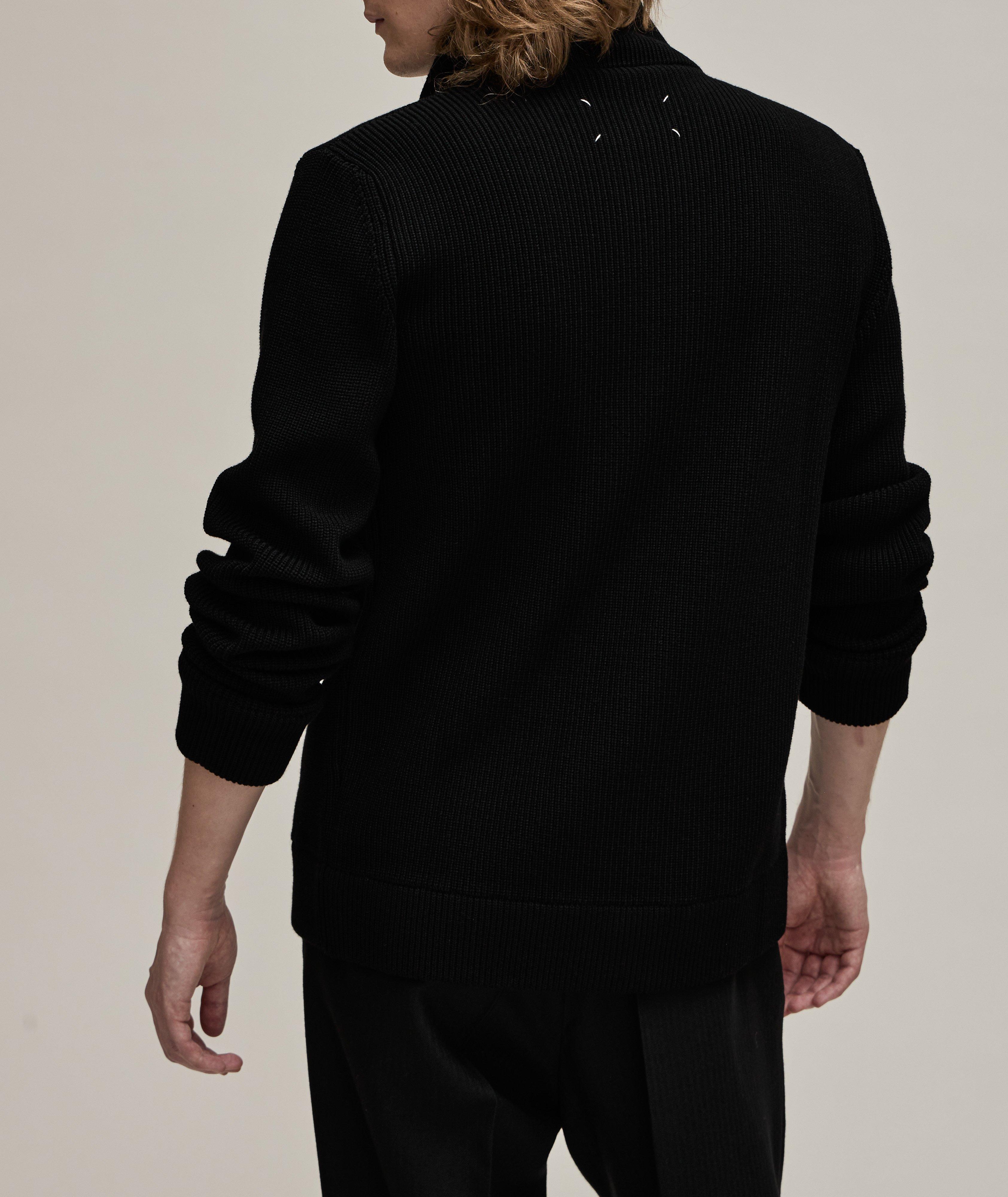 Black Cable Knit Sweater by Maison Margiela on Sale