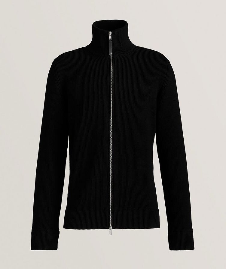 Ribbed Cotton-Wool Full-Zip Sweater image 0