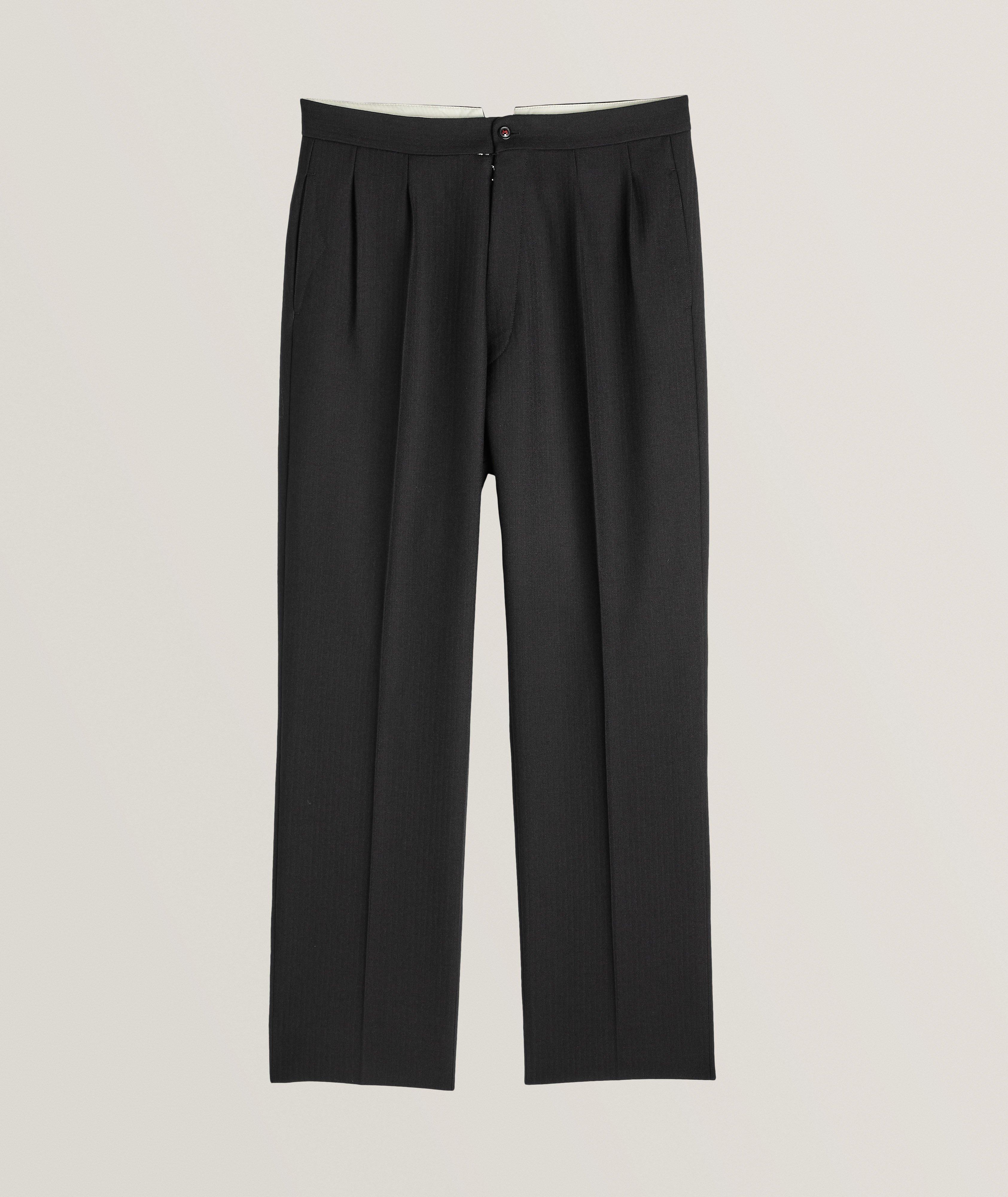 Maison Margiela Herringbone Weave Wool Trousers | Pants | Harry Rosen