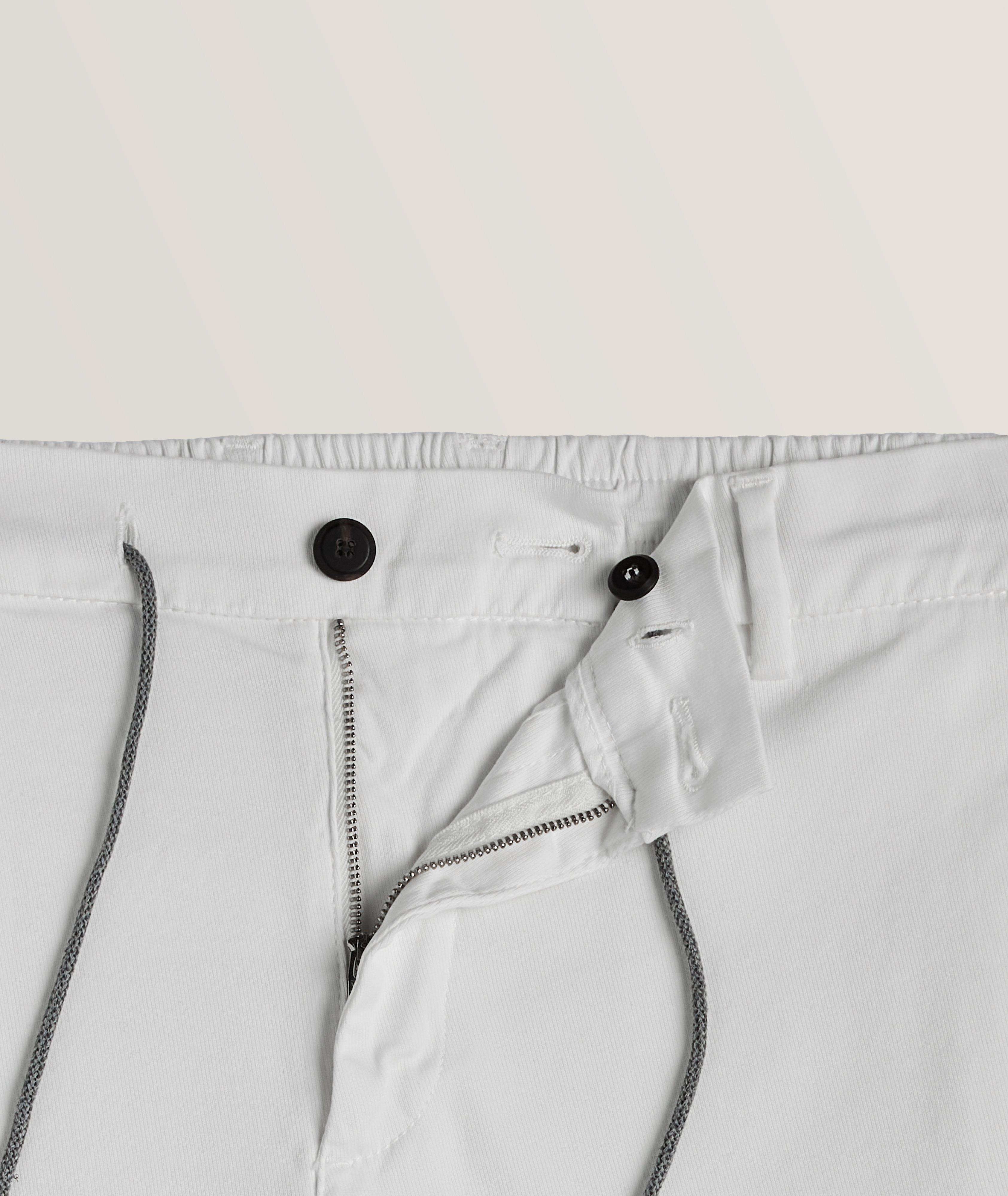 Drawstring Stretch-Cotton Pants