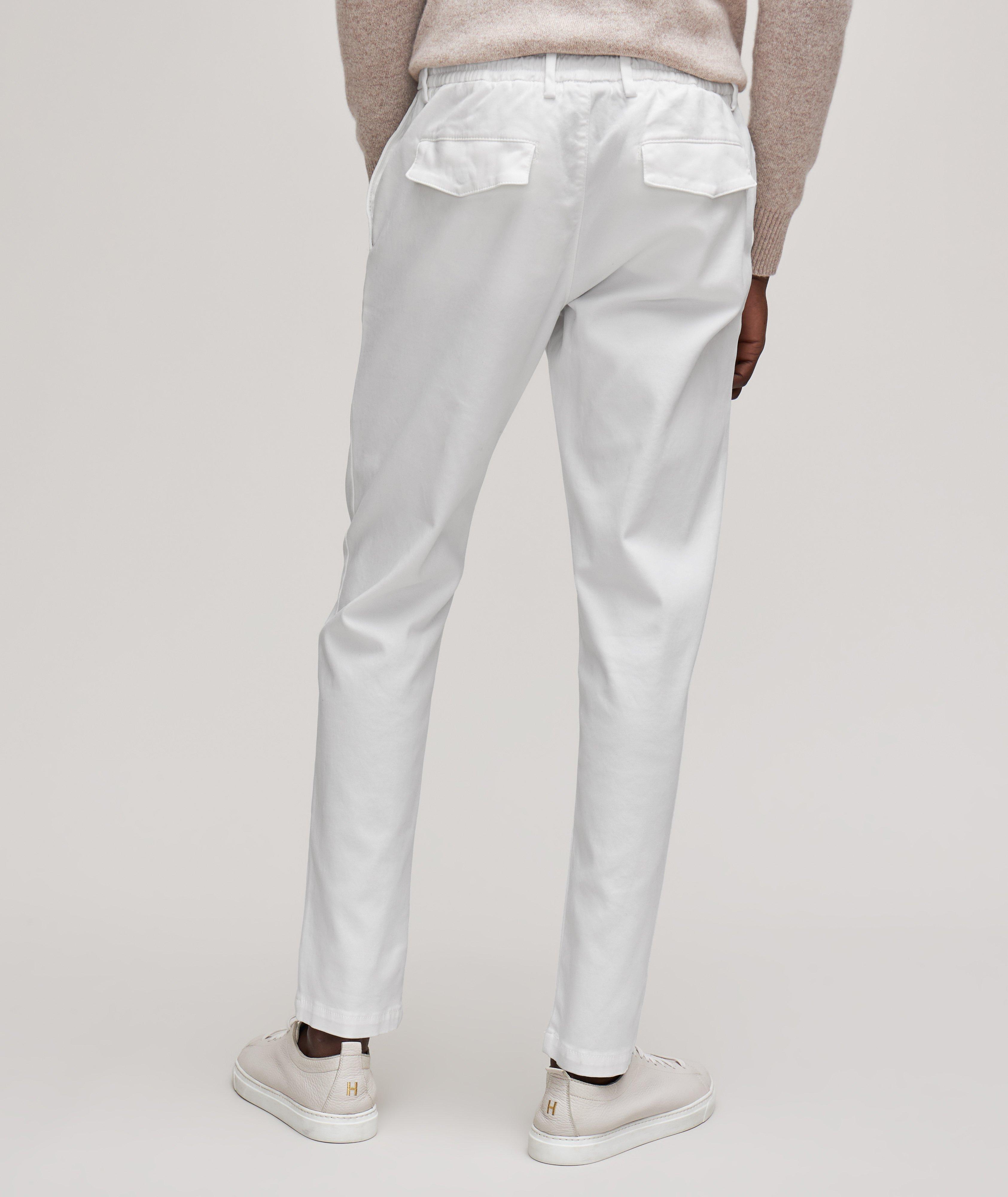 Eleventy Kids drawstring-waist corduroy trousers - White