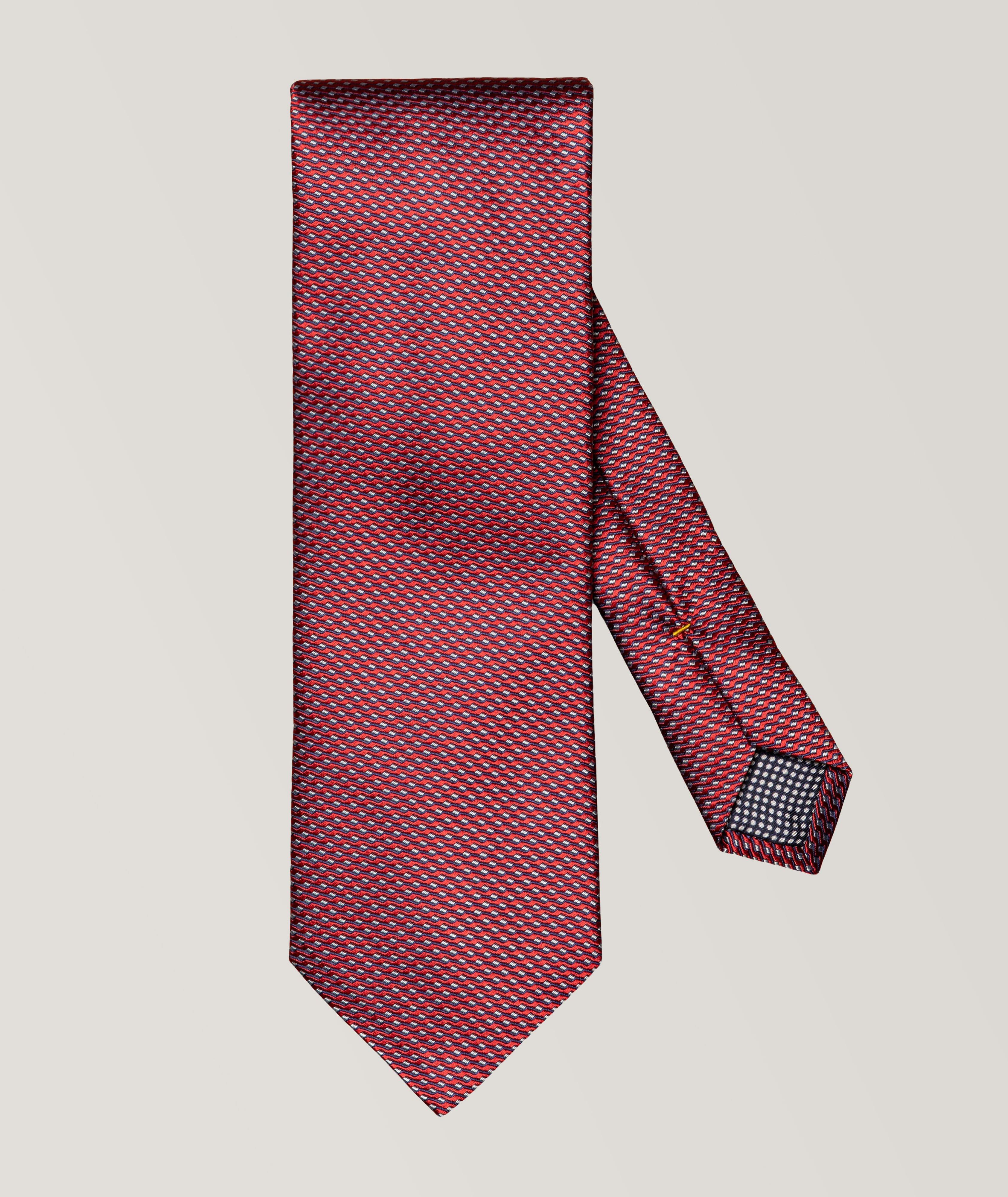 Micro Geometric Weave Silk Tie image 0
