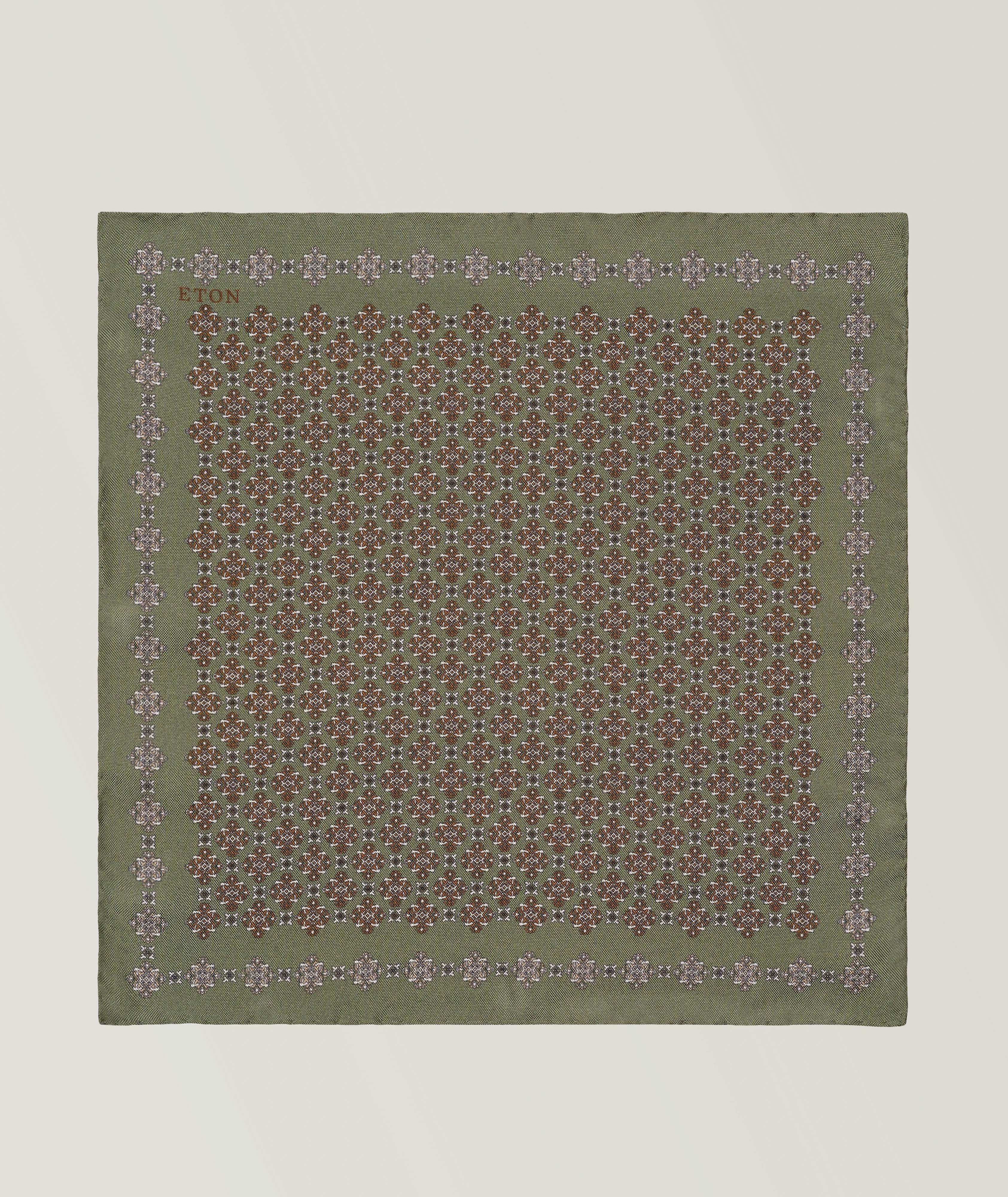 Mouchoir de poche en soie à motif floral image 1
